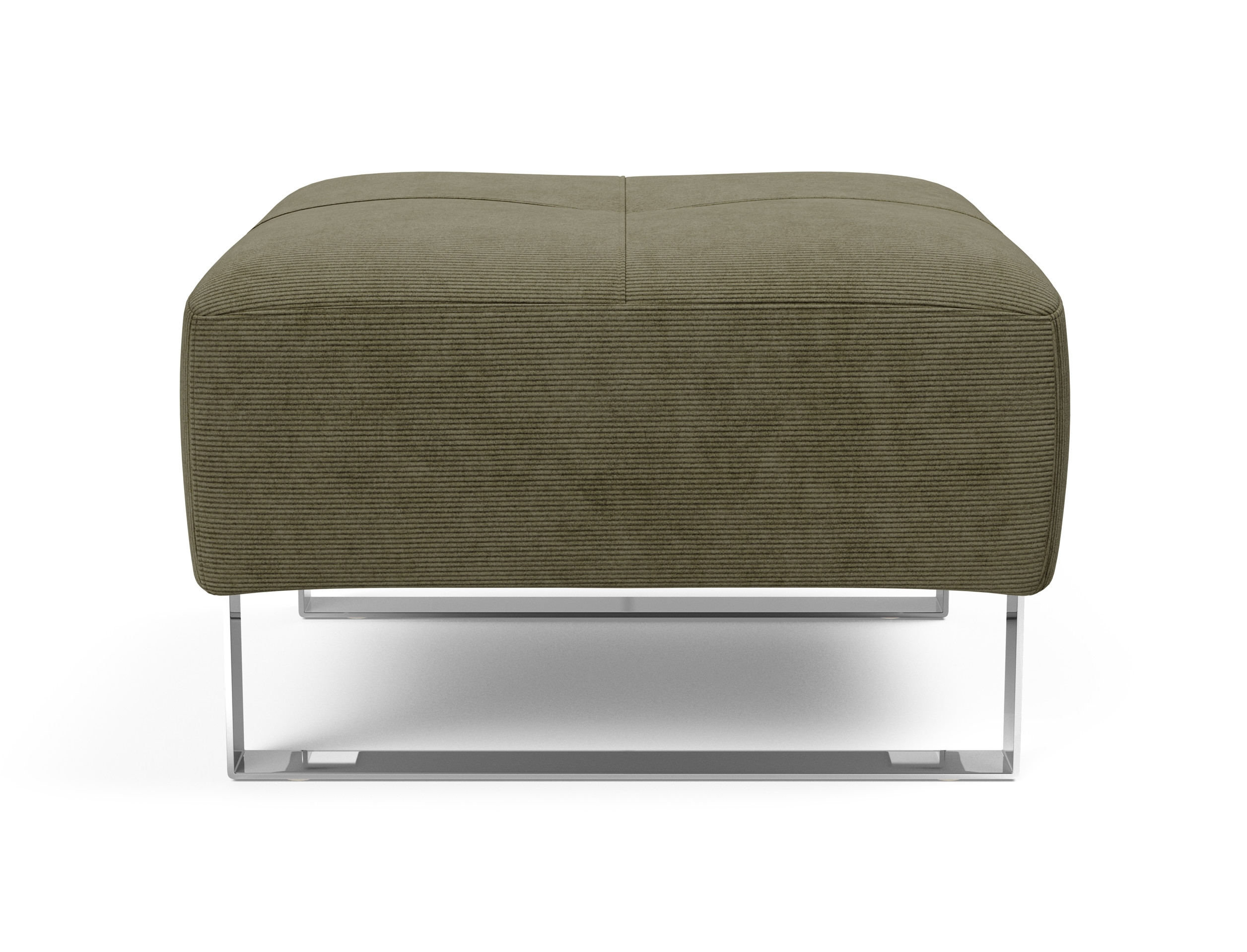 Deluxe Excess Fabric Ottoman w/Chrome Legs