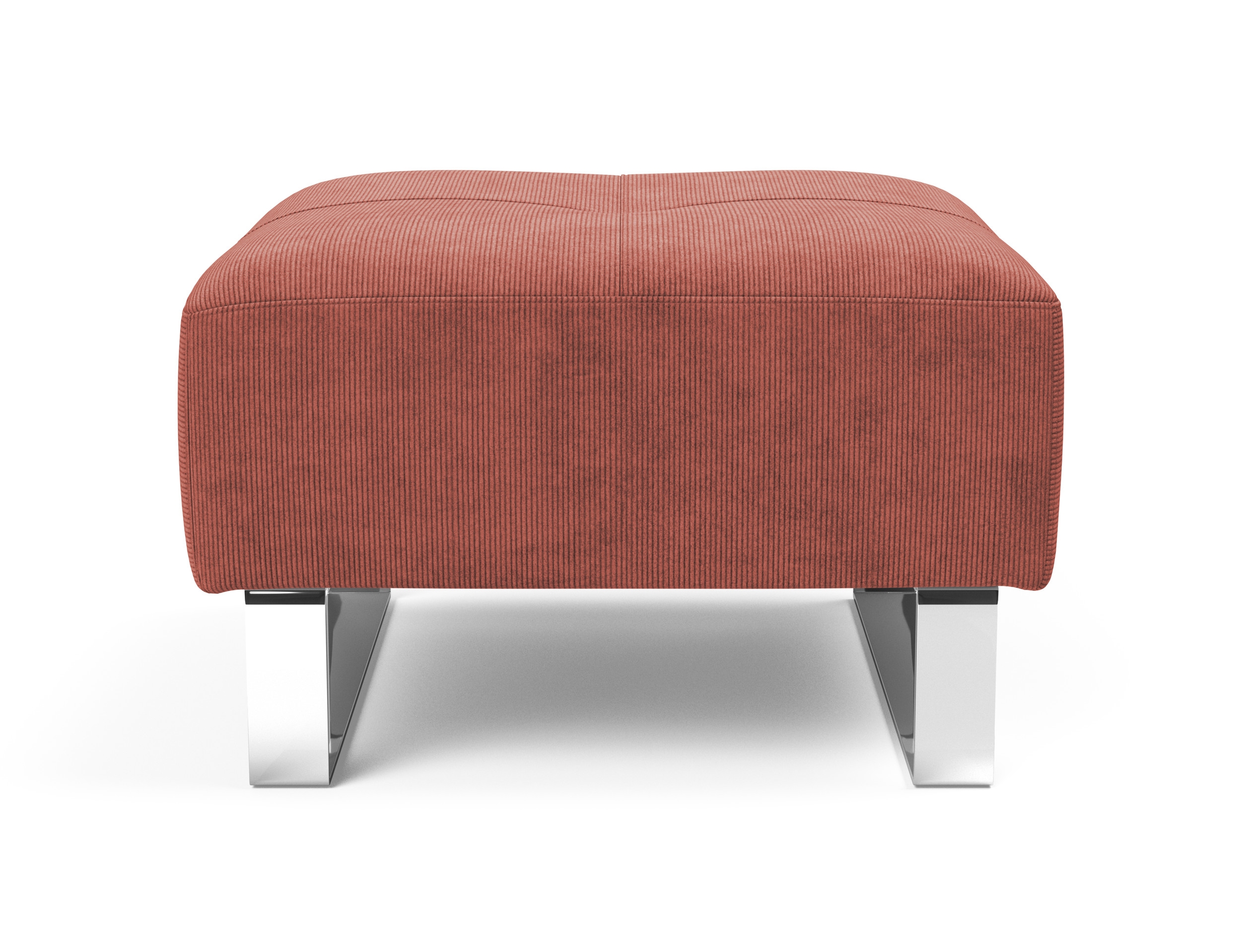 Deluxe Excess Fabric Ottoman w/Chrome Legs
