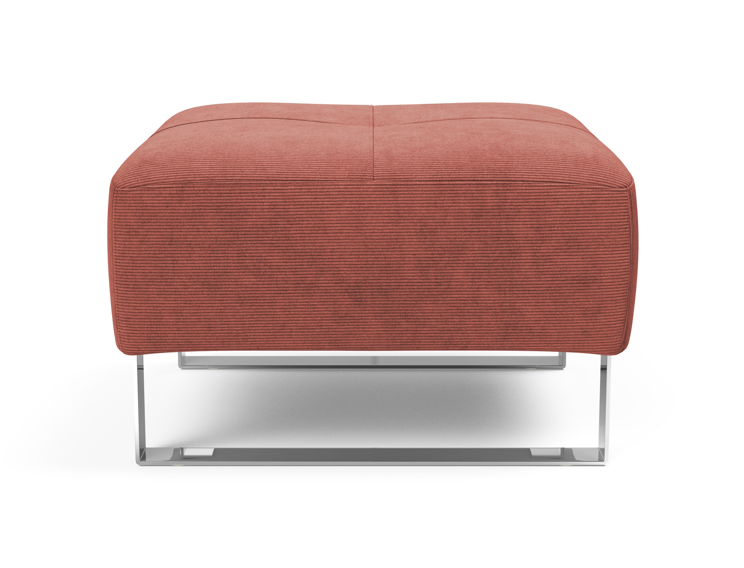 Deluxe Excess Fabric Ottoman w/Chrome Legs
