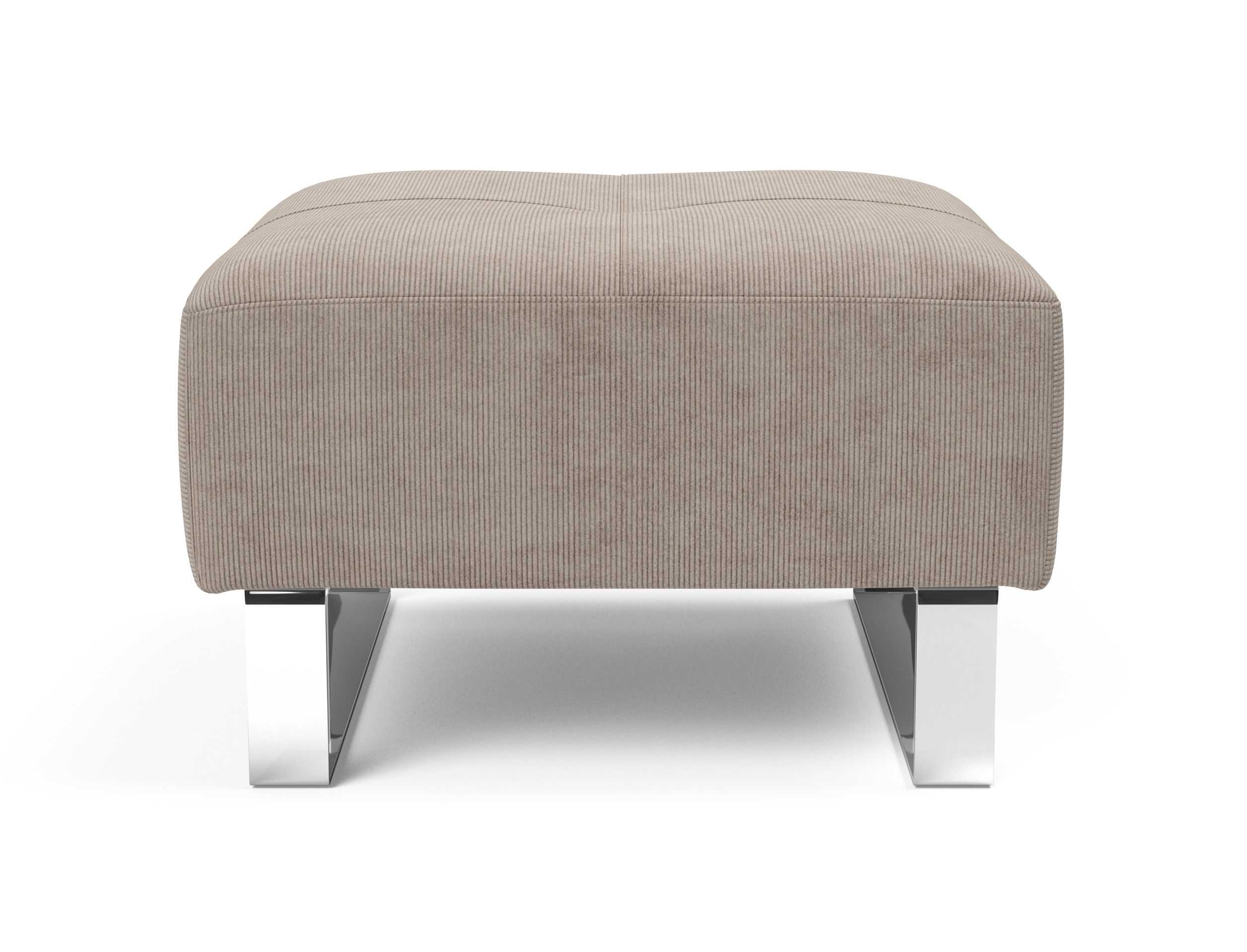 Deluxe Excess Fabric Ottoman w/Chrome Legs