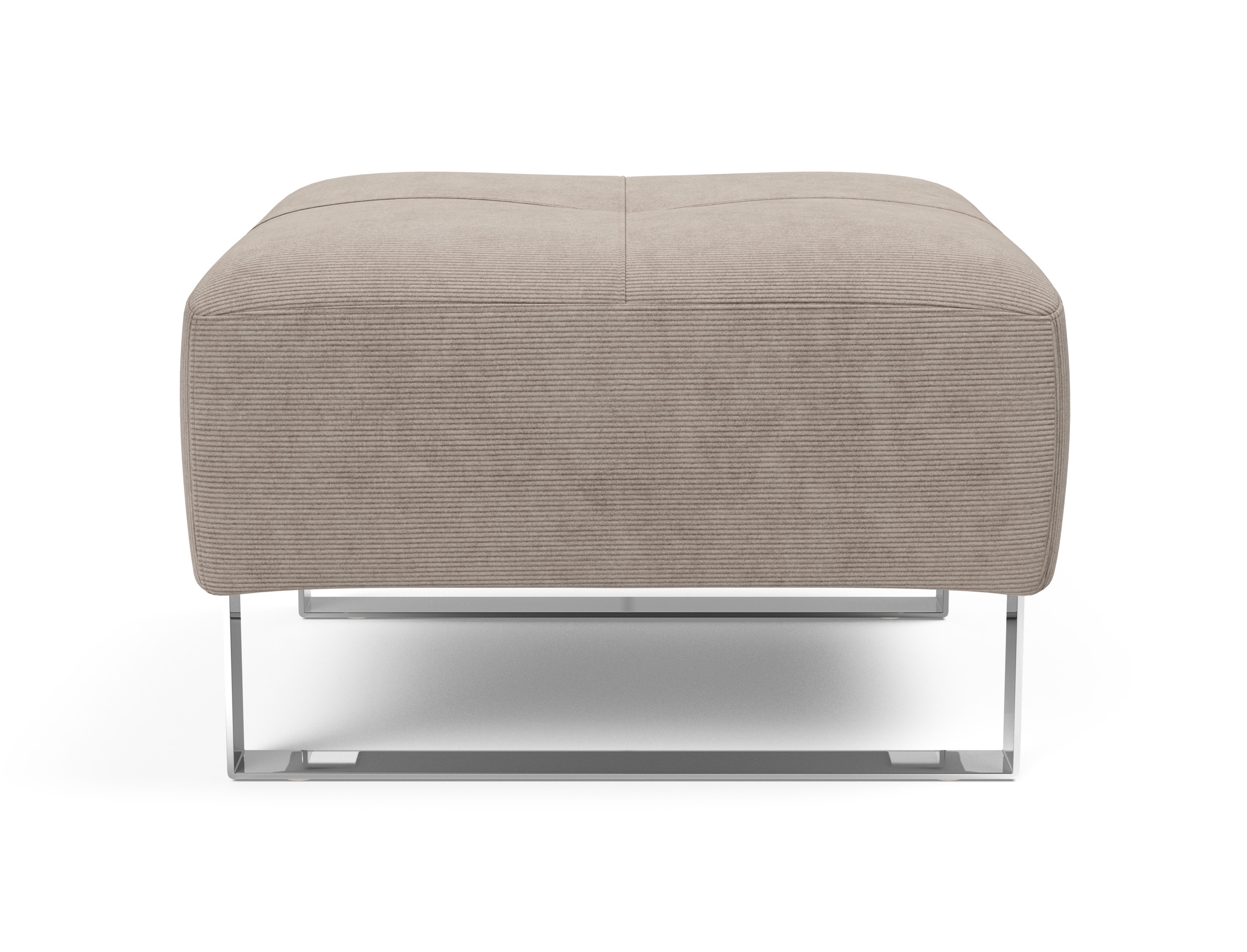 Deluxe Excess Fabric Ottoman w/Chrome Legs