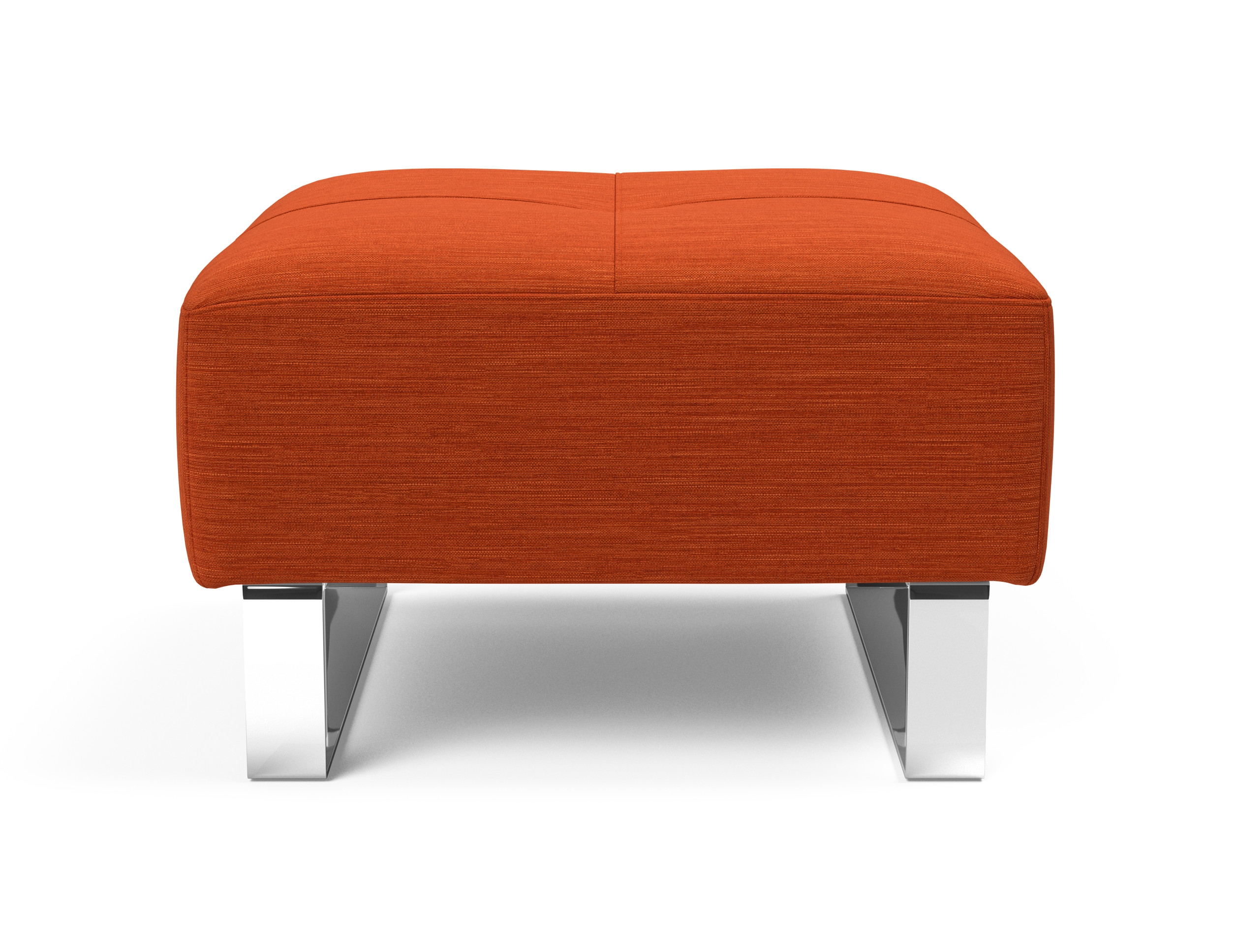 Deluxe Excess Fabric Ottoman w/Chrome Legs