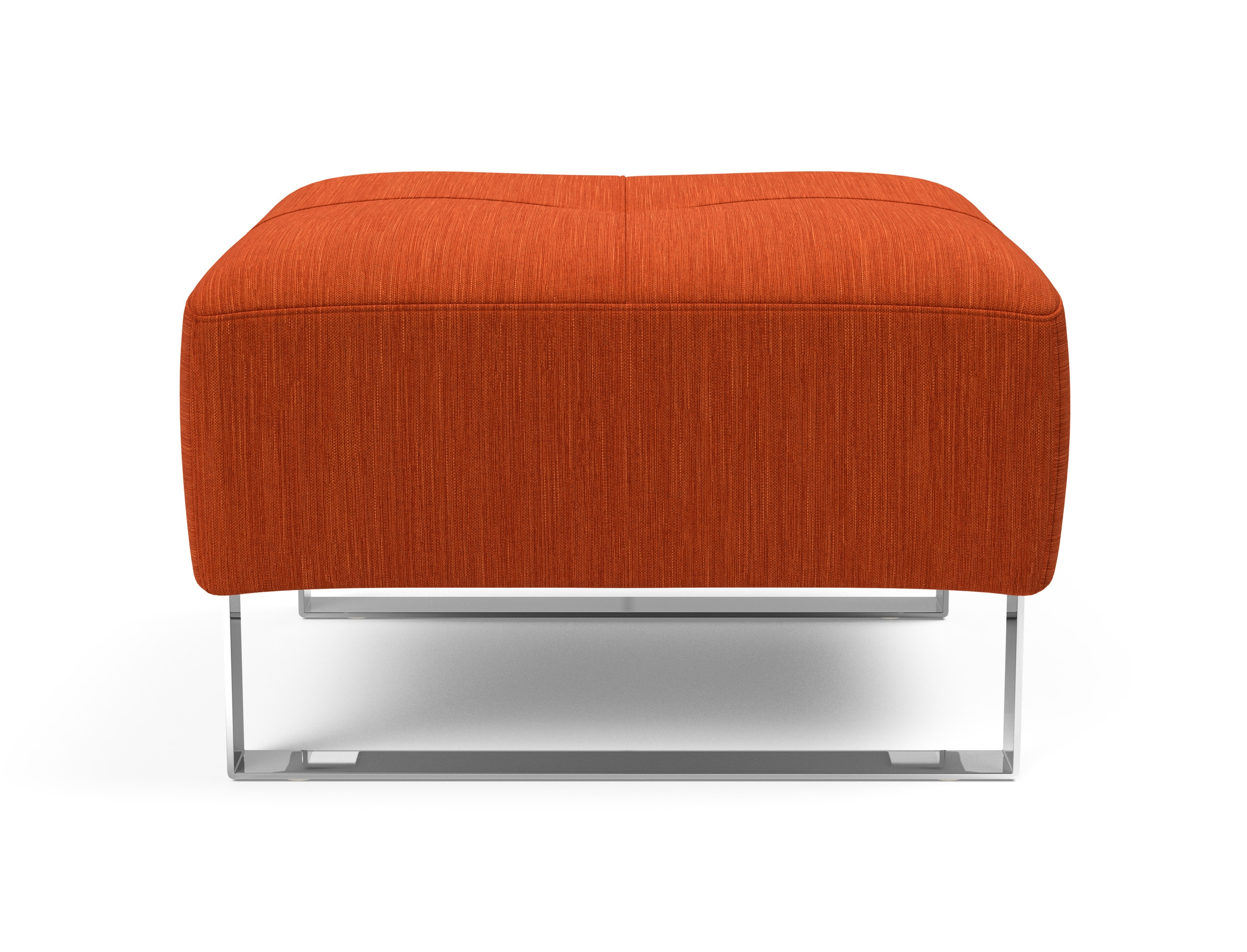 Deluxe Excess Fabric Ottoman w/Chrome Legs