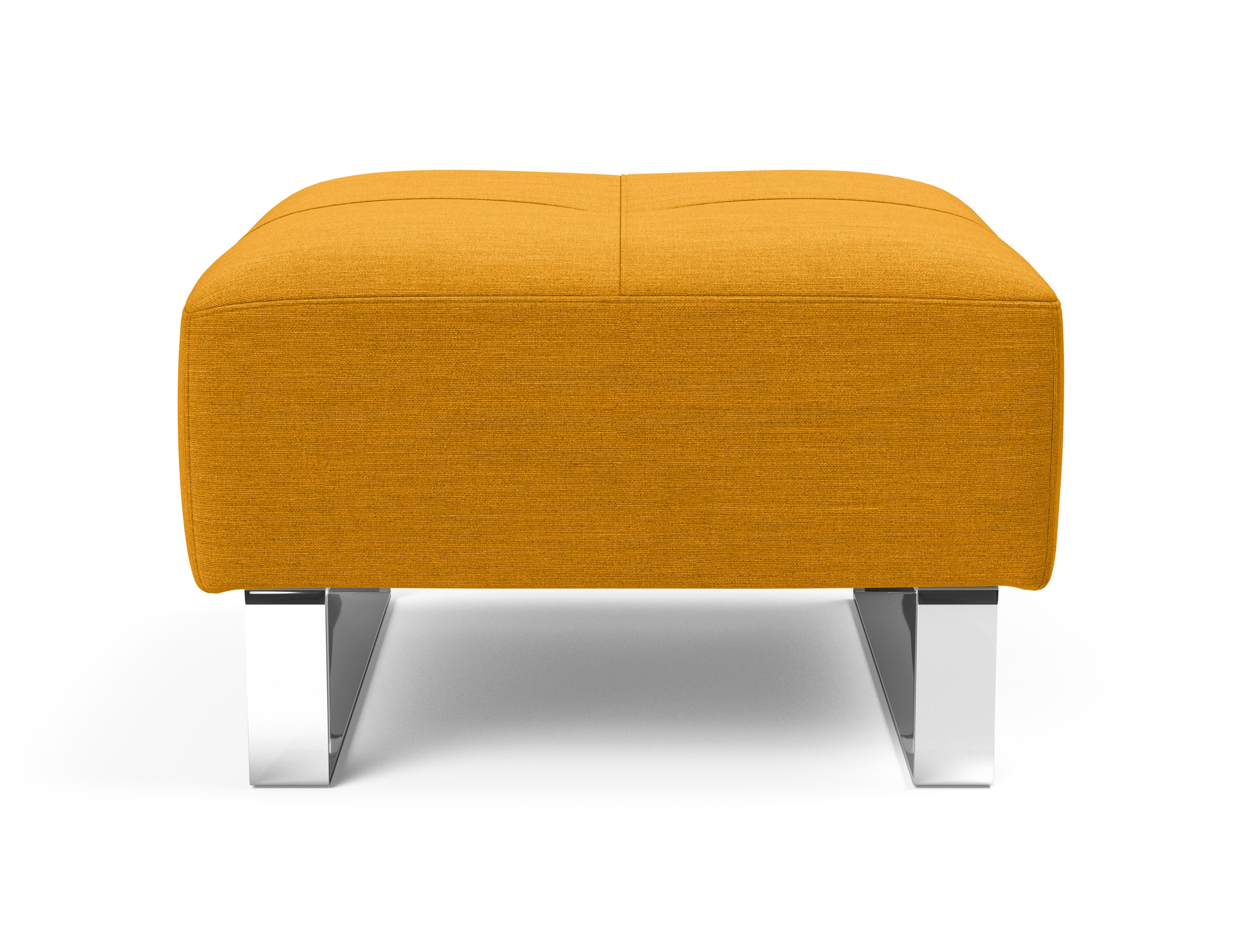 Deluxe Excess Fabric Ottoman w/Chrome Legs