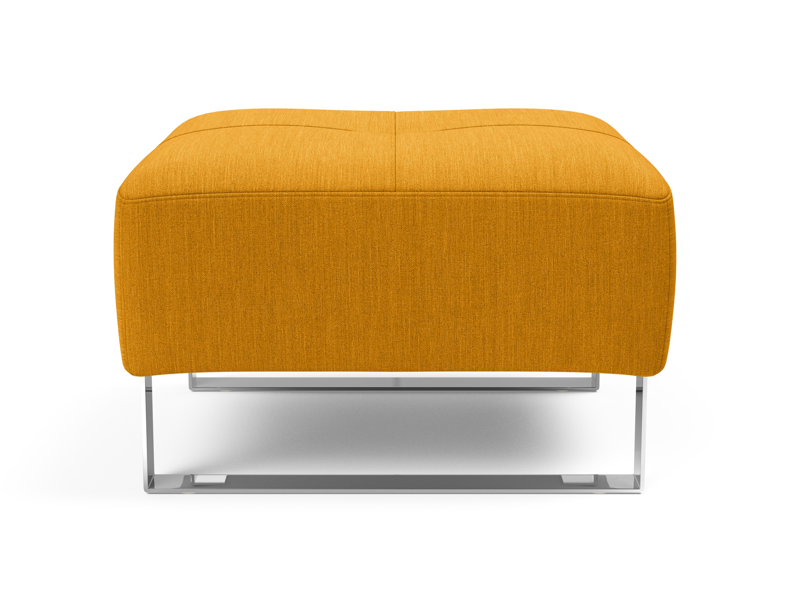 Deluxe Excess Fabric Ottoman w/Chrome Legs
