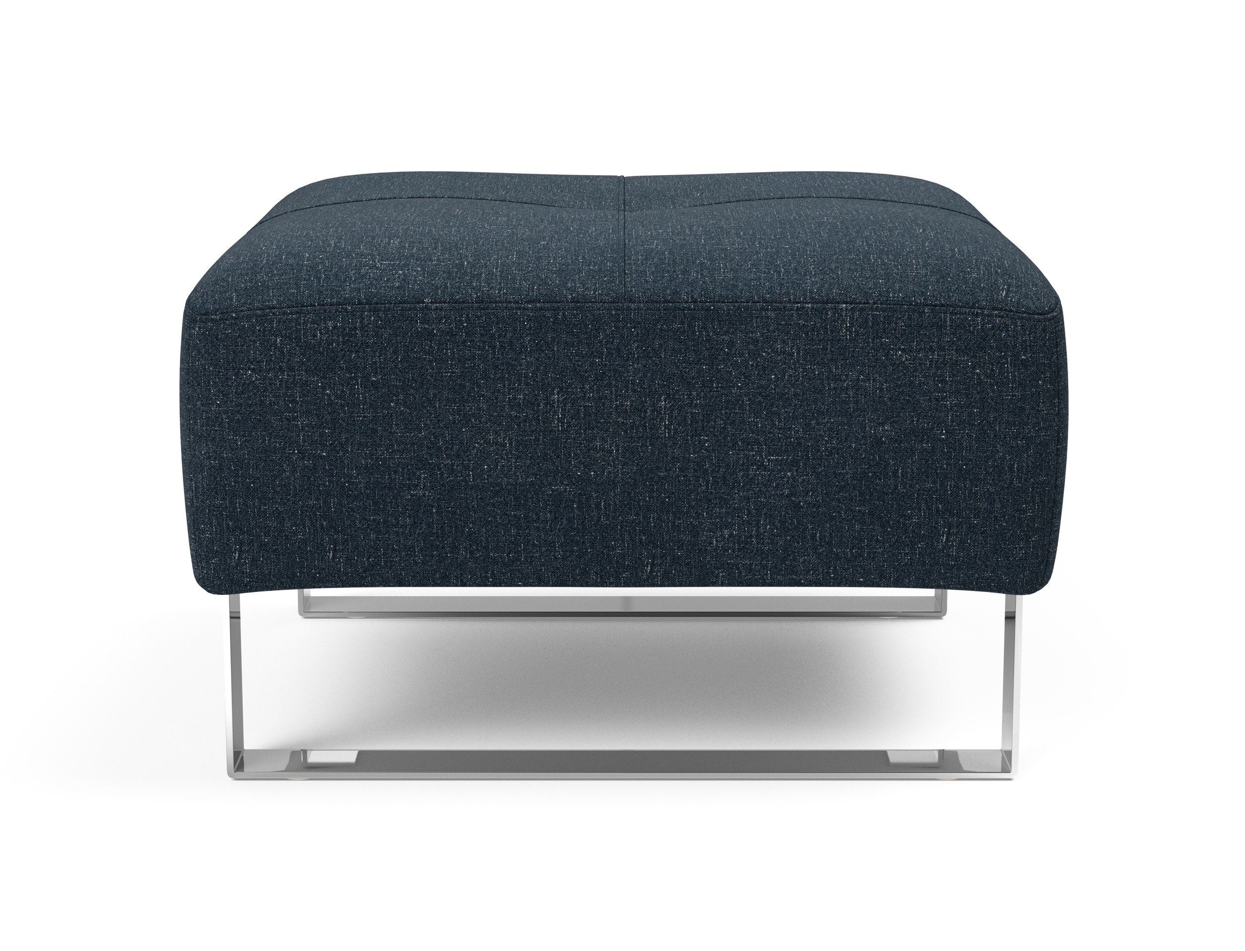 Deluxe Excess Fabric Ottoman w/Chrome Legs