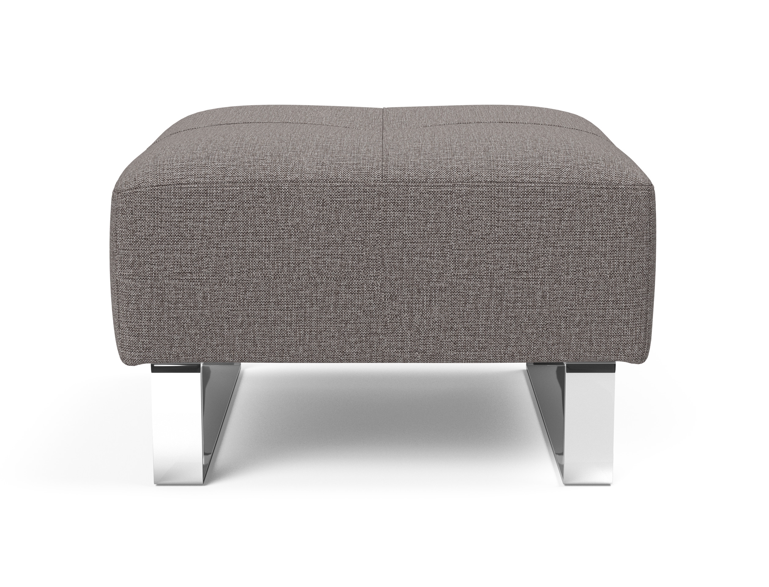 Deluxe Excess Fabric Ottoman w/Chrome Legs