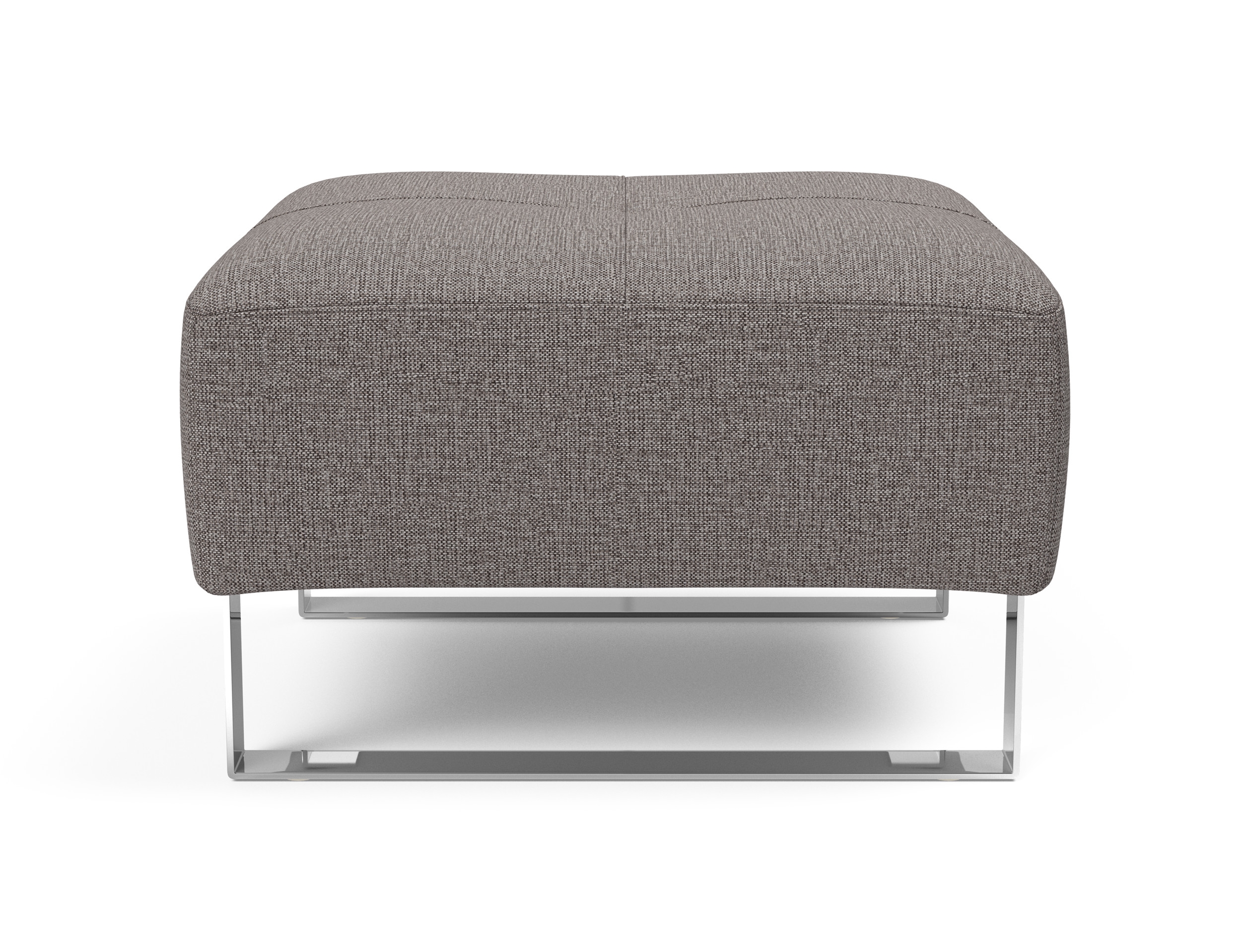 Deluxe Excess Fabric Ottoman w/Chrome Legs