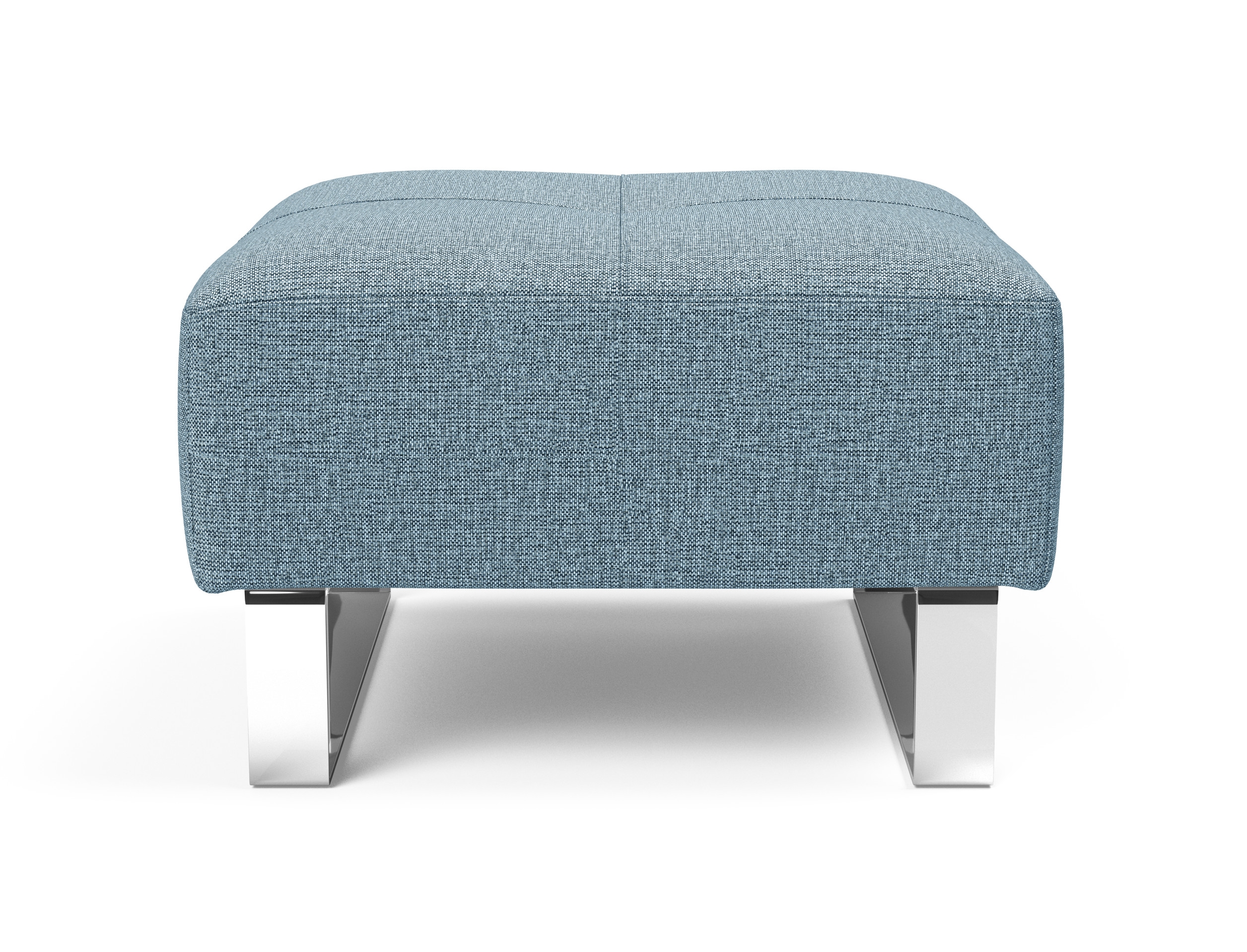Deluxe Excess Fabric Ottoman w/Chrome Legs