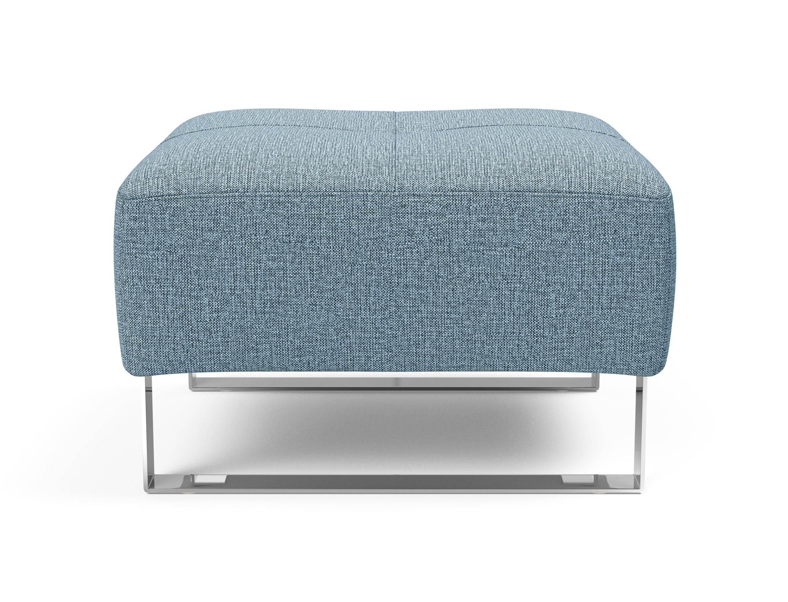 Deluxe Excess Fabric Ottoman w/Chrome Legs