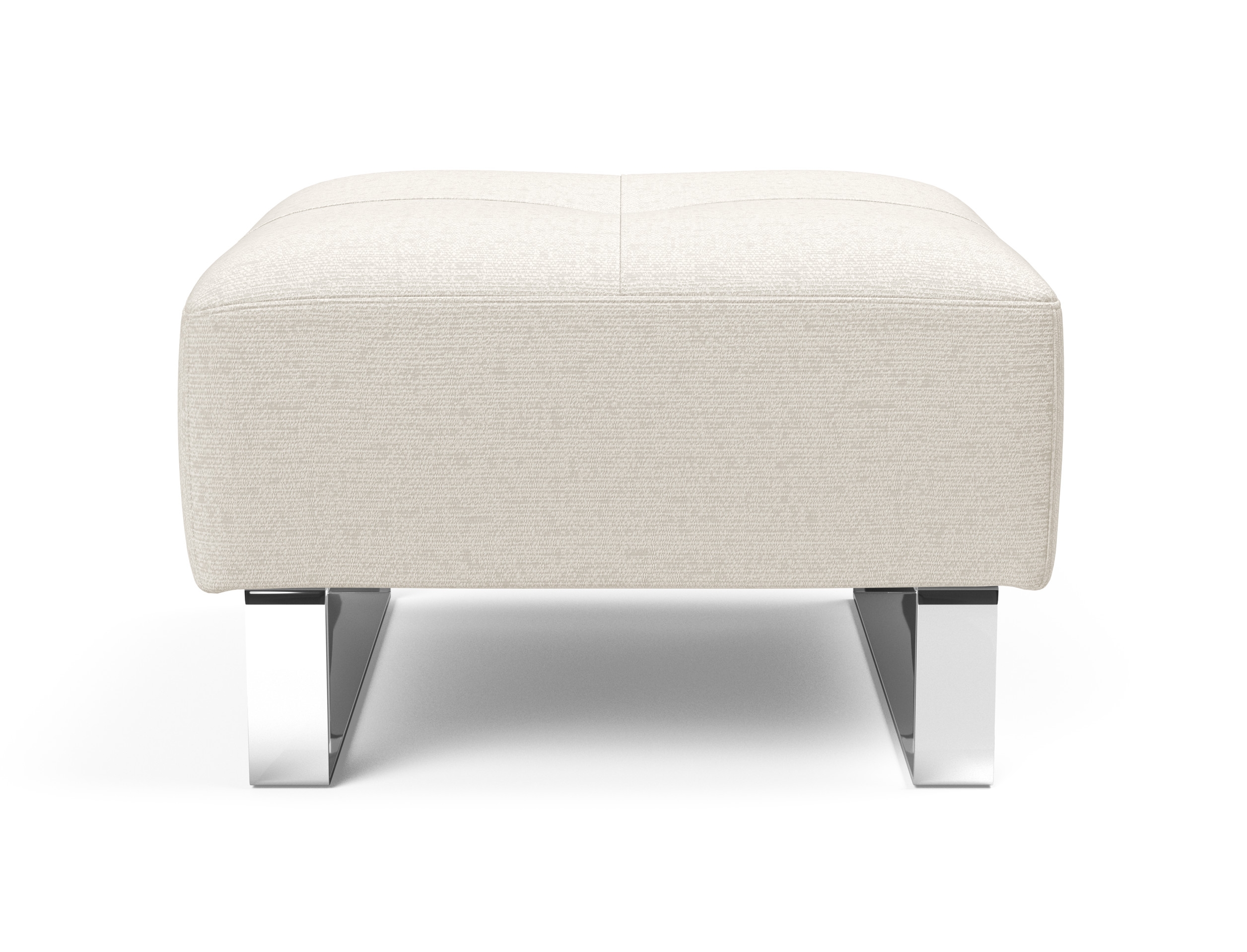 Deluxe Excess Fabric Ottoman w/Chrome Legs