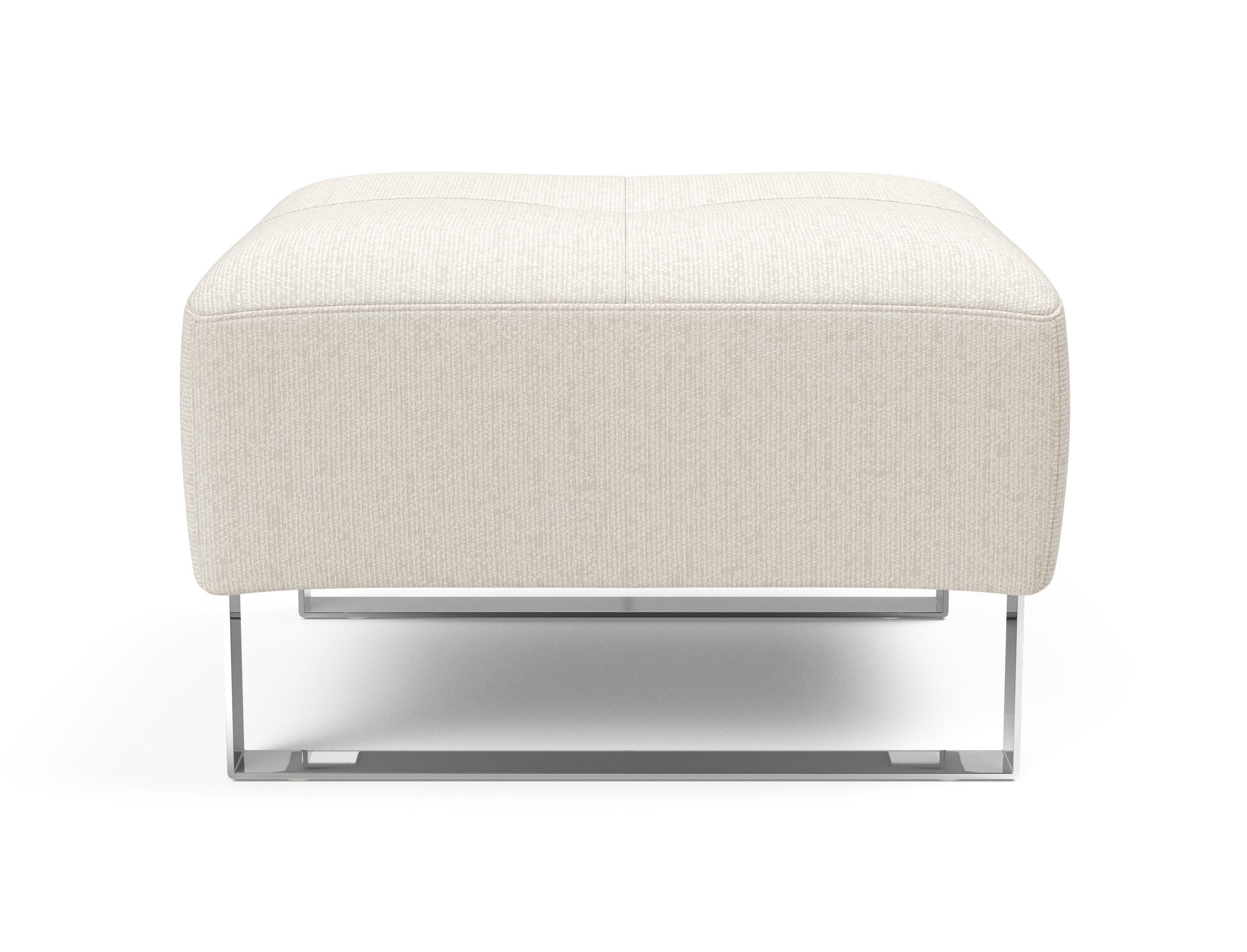 Deluxe Excess Fabric Ottoman w/Chrome Legs