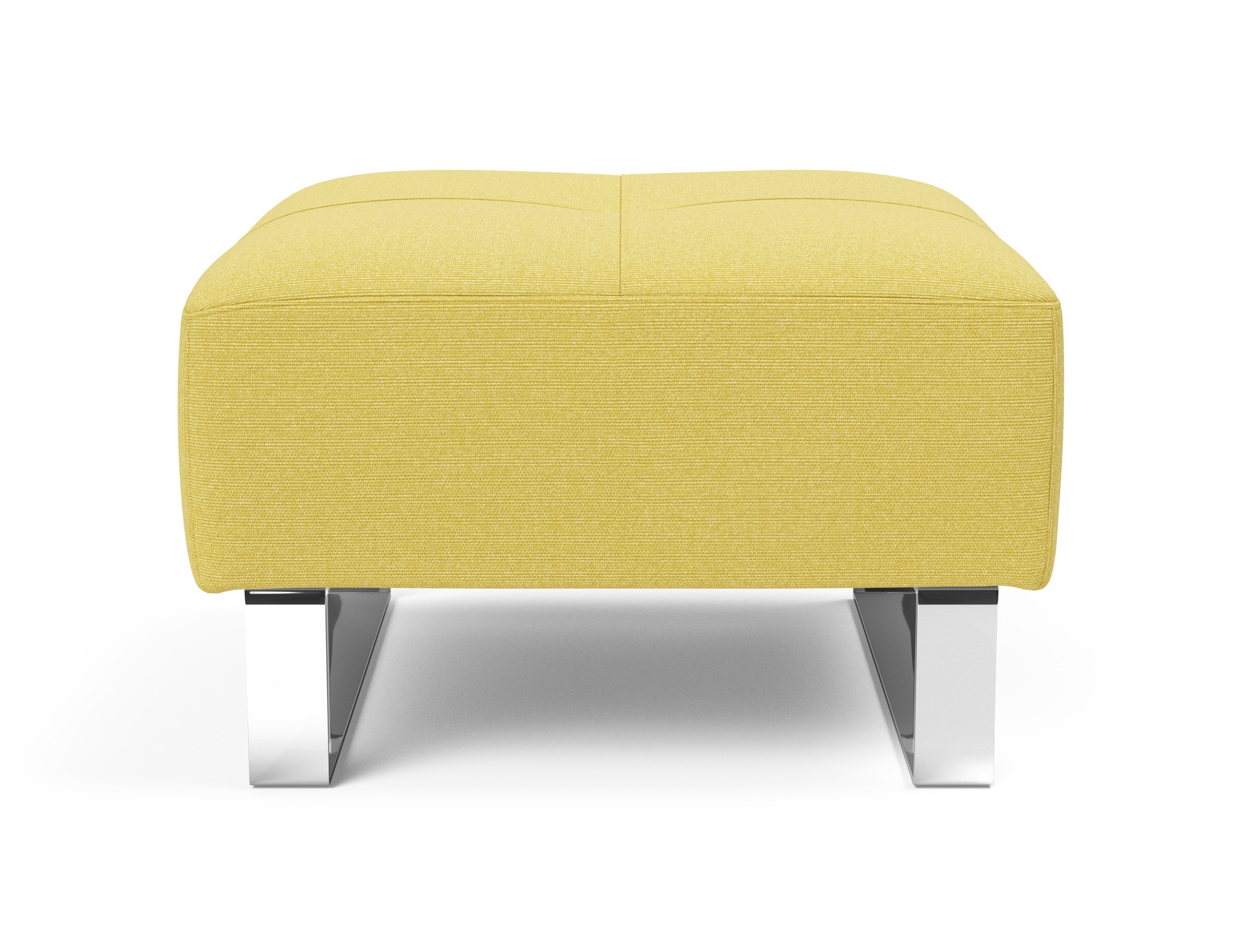Deluxe Excess Fabric Ottoman w/Chrome Legs