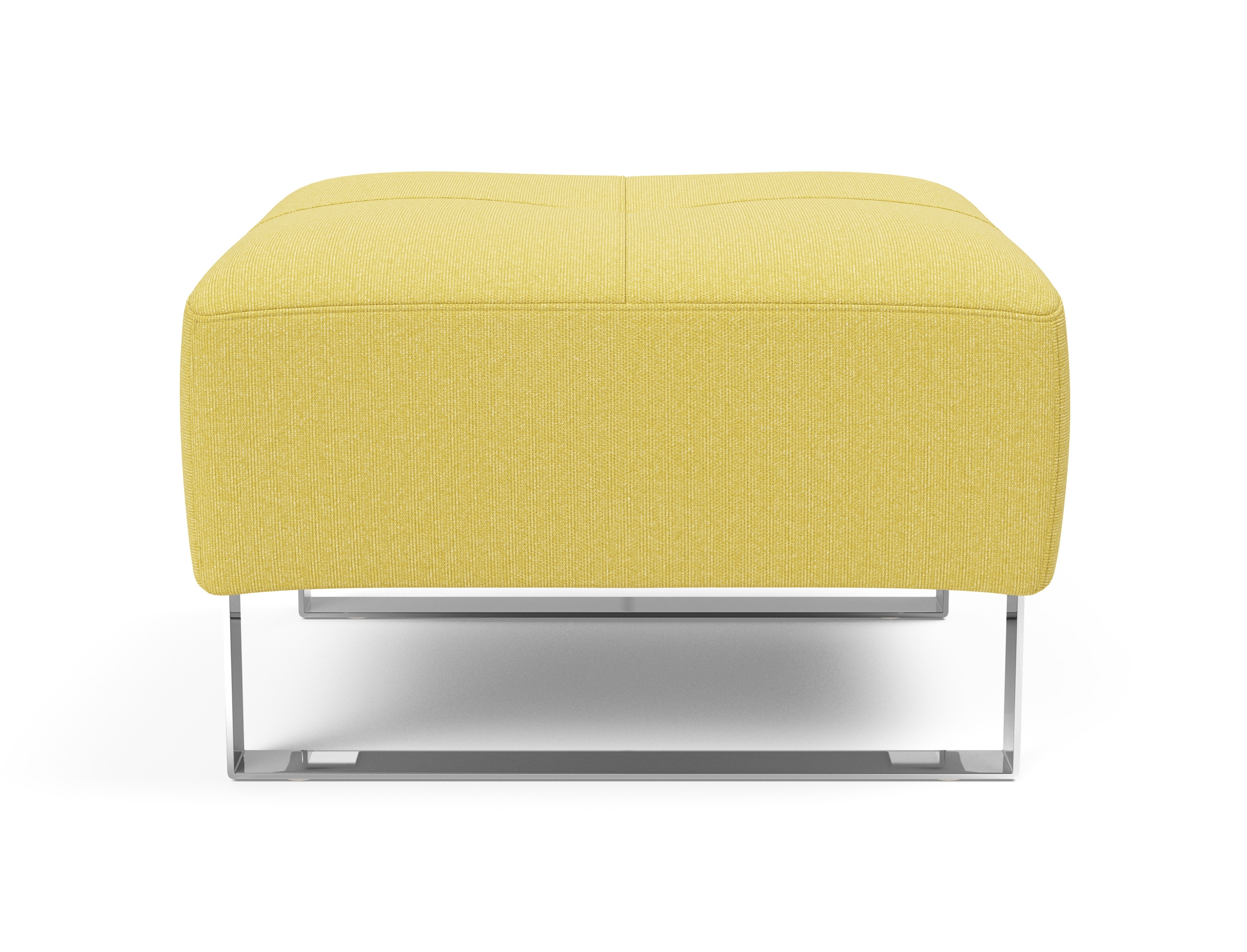 Deluxe Excess Fabric Ottoman w/Chrome Legs