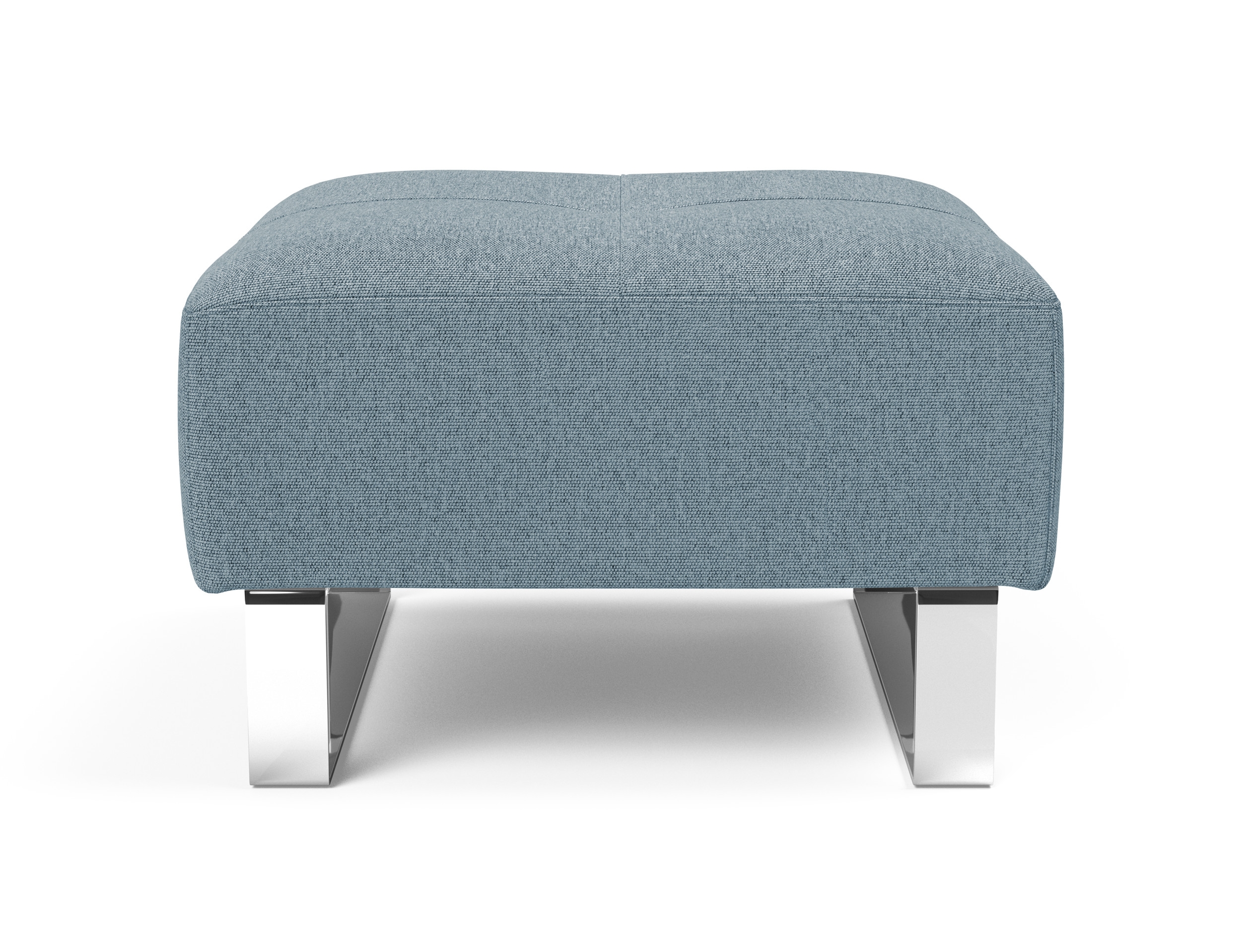 Deluxe Excess Fabric Ottoman w/Chrome Legs