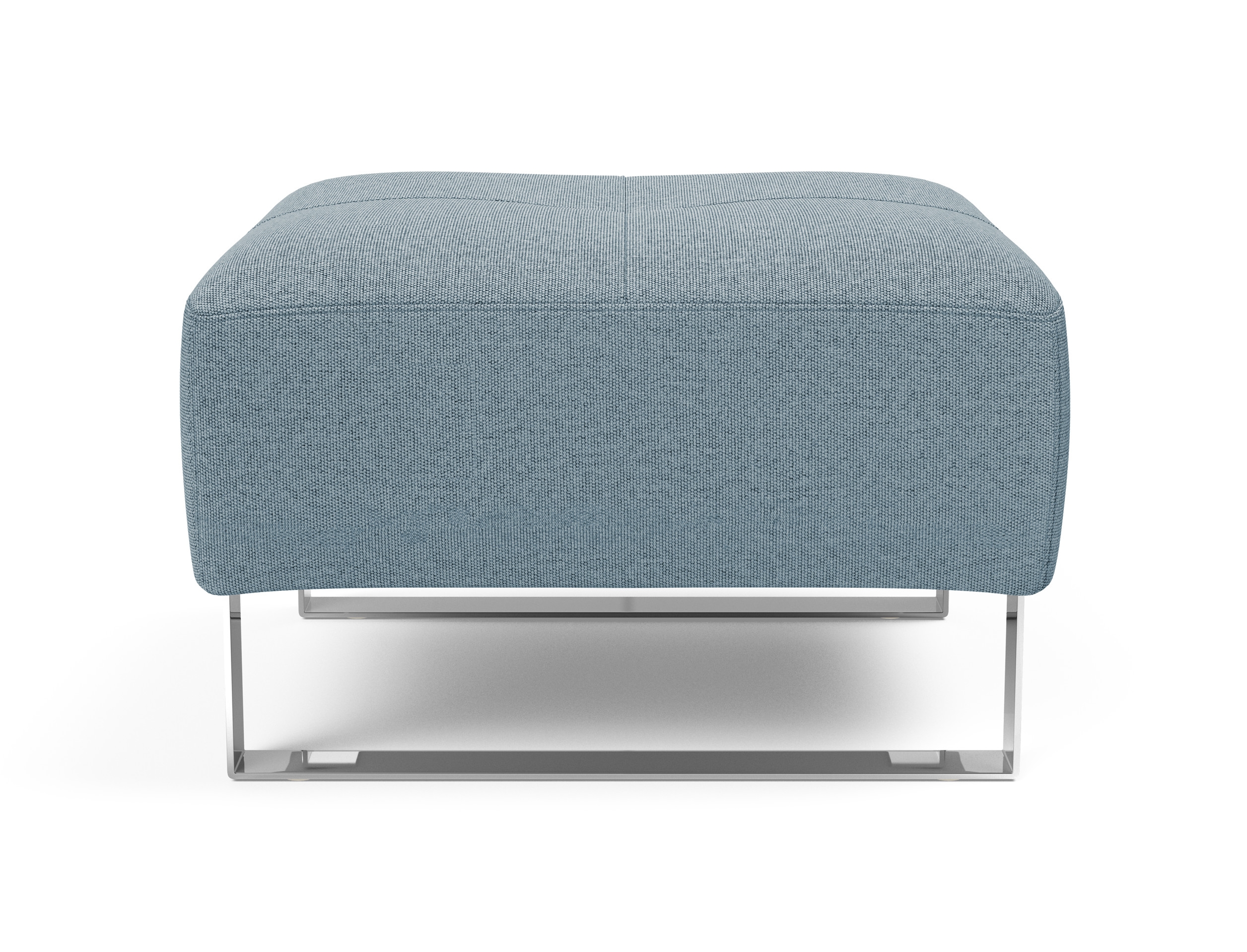 Deluxe Excess Fabric Ottoman w/Chrome Legs