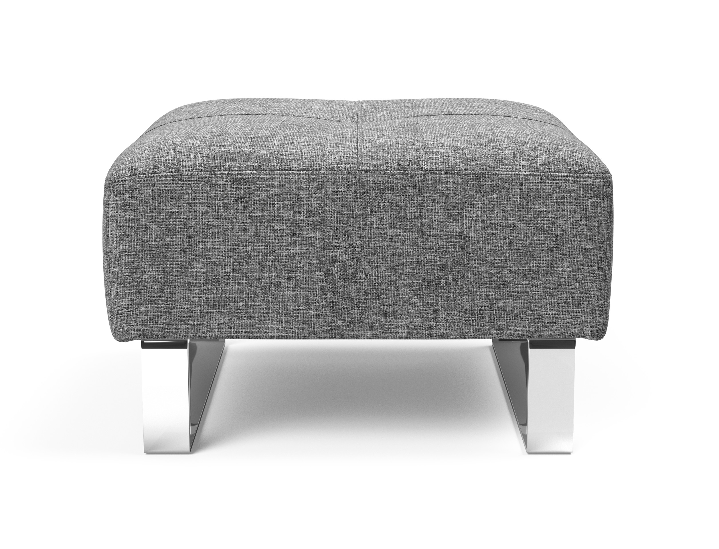 Deluxe Excess Fabric Ottoman w/Chrome Legs