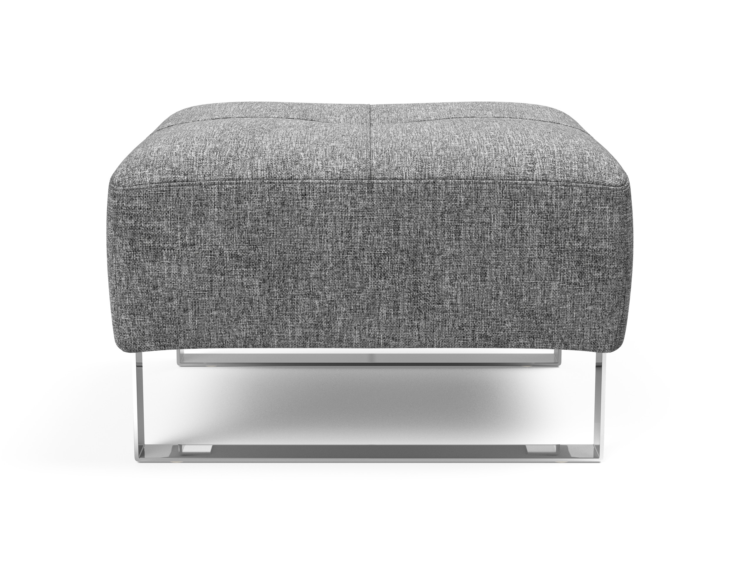 Deluxe Excess Fabric Ottoman w/Chrome Legs