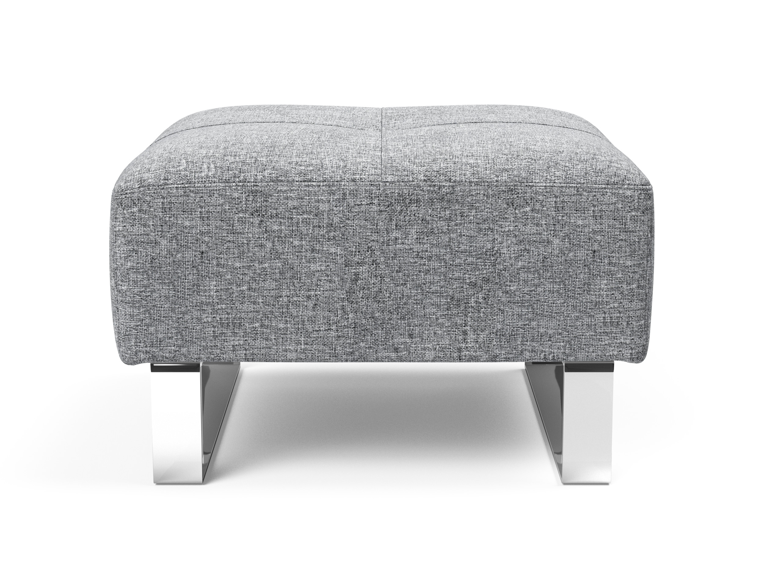 Deluxe Excess Fabric Ottoman w/Chrome Legs