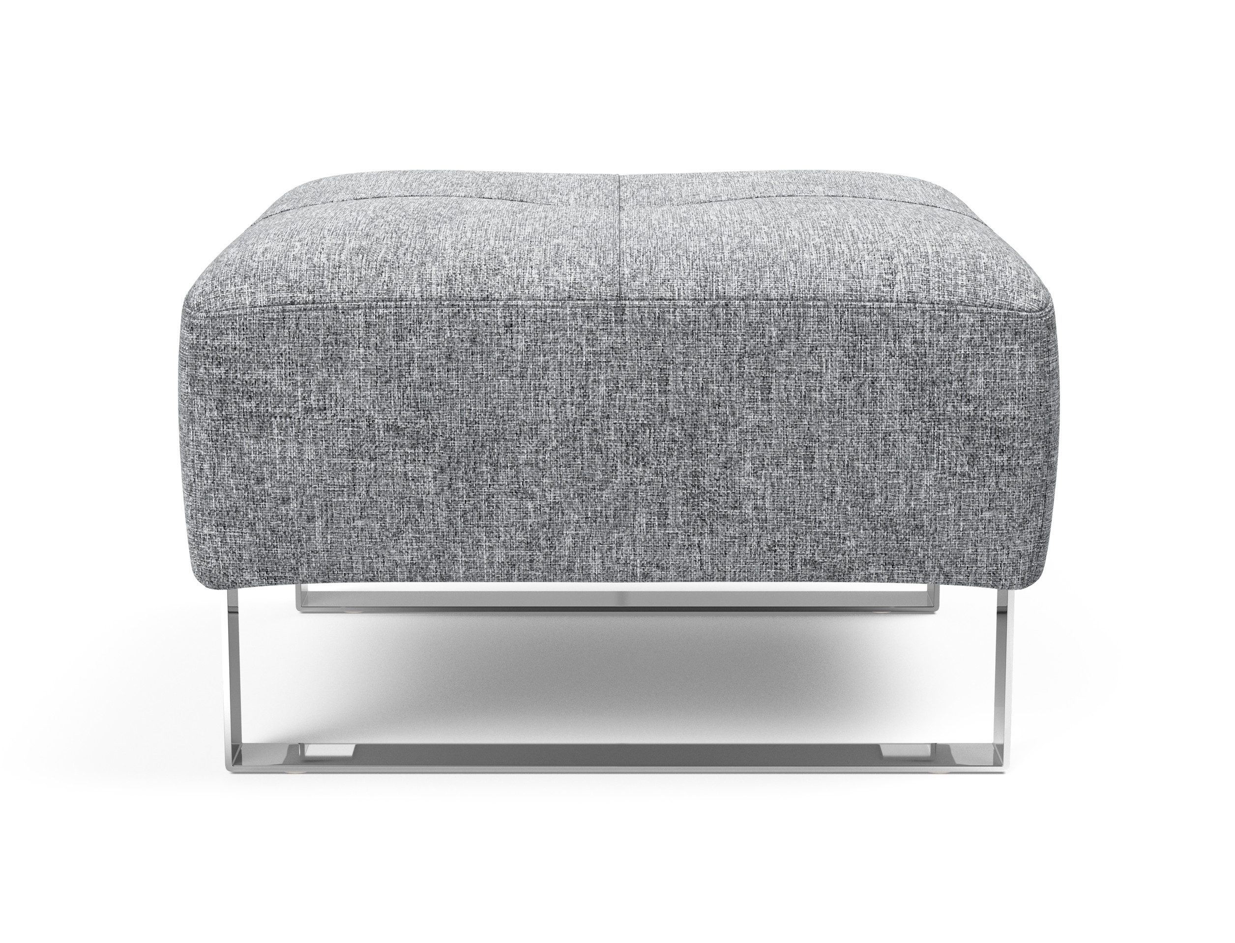 Deluxe Excess Fabric Ottoman w/Chrome Legs