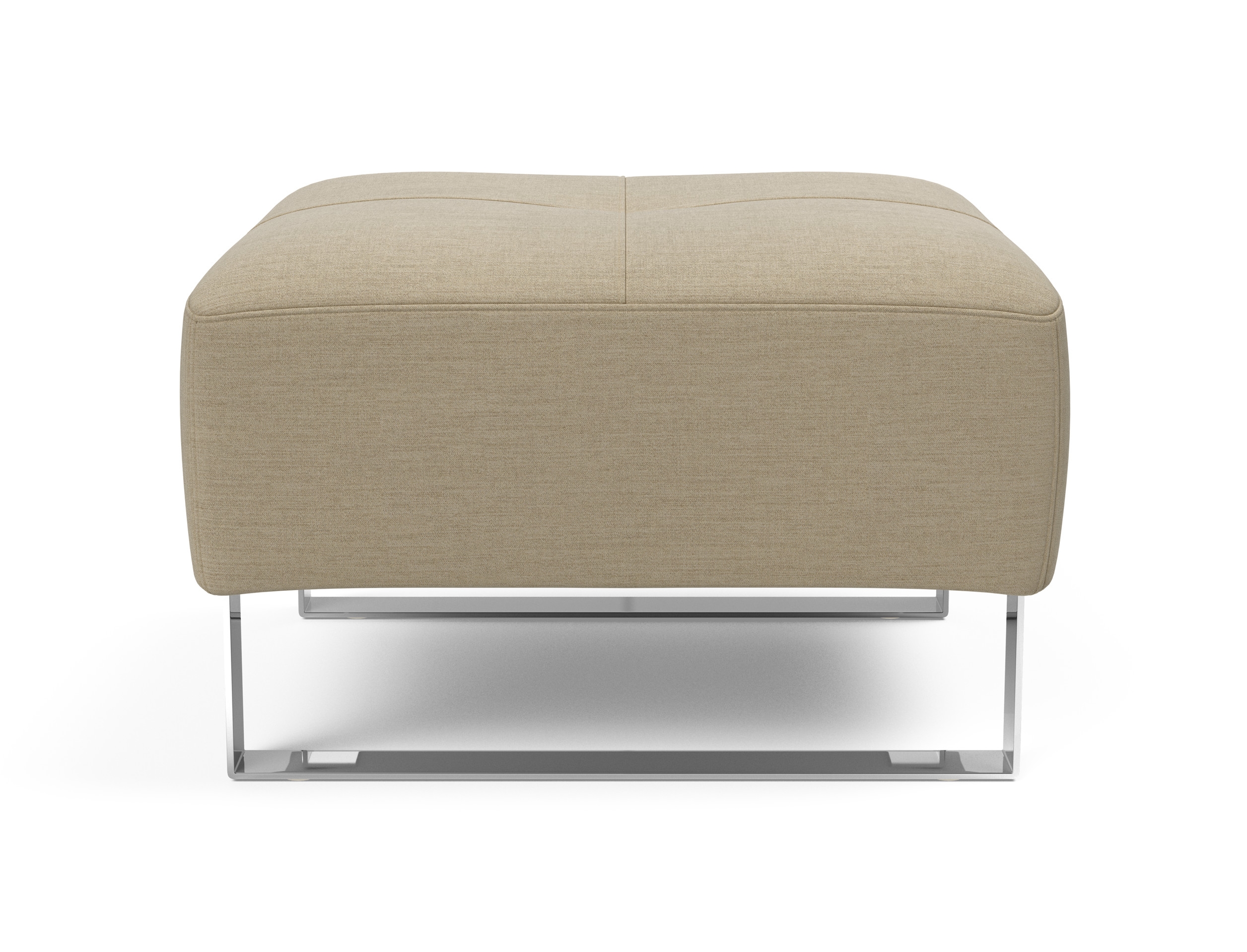 Deluxe Excess Fabric Ottoman w/Chrome Legs