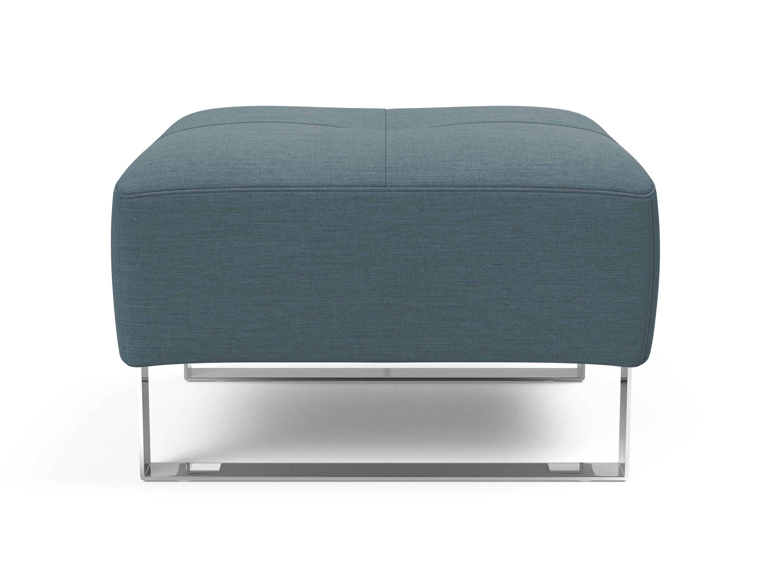 Deluxe Excess Fabric Ottoman w/Chrome Legs