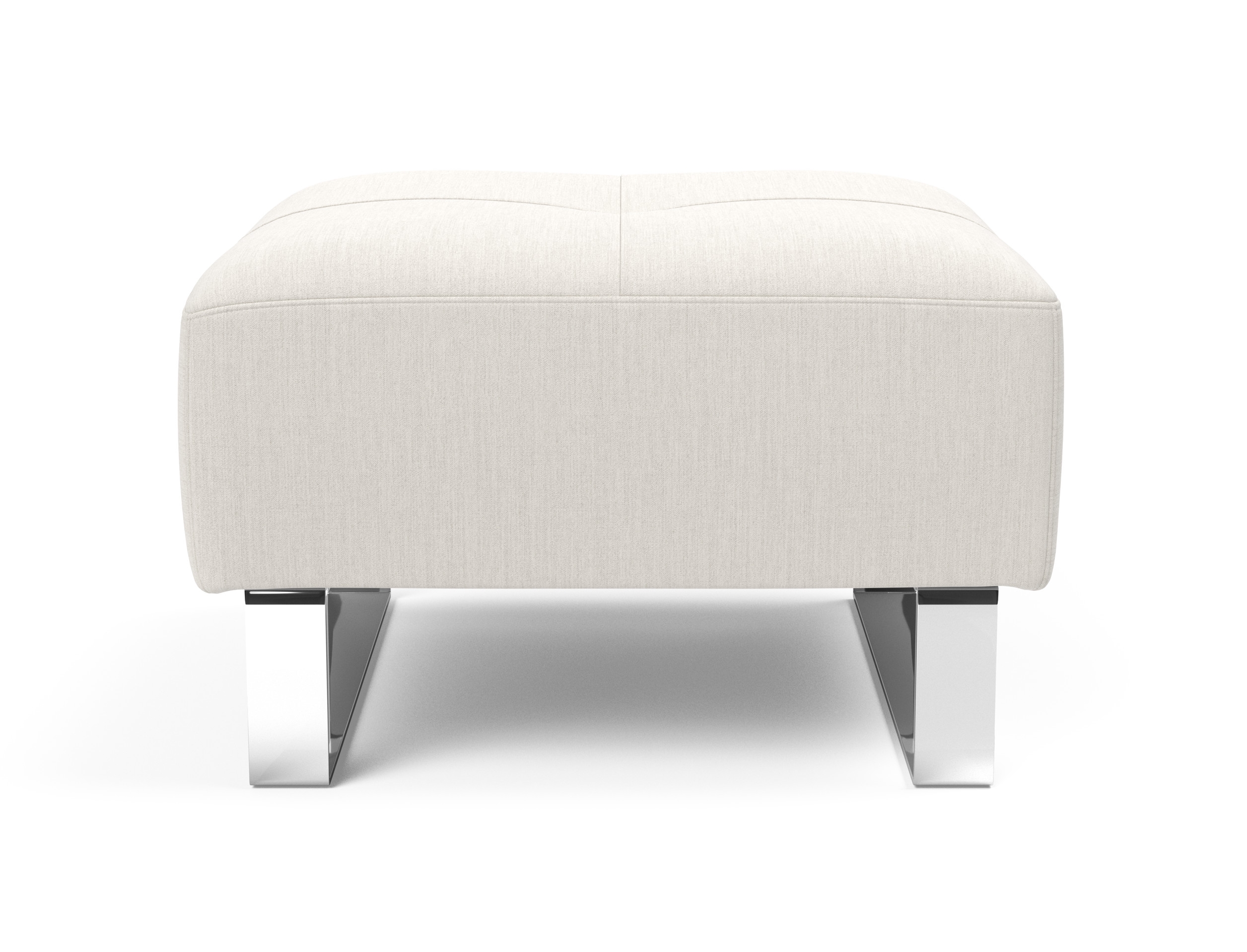 Deluxe Excess Fabric Ottoman w/Chrome Legs