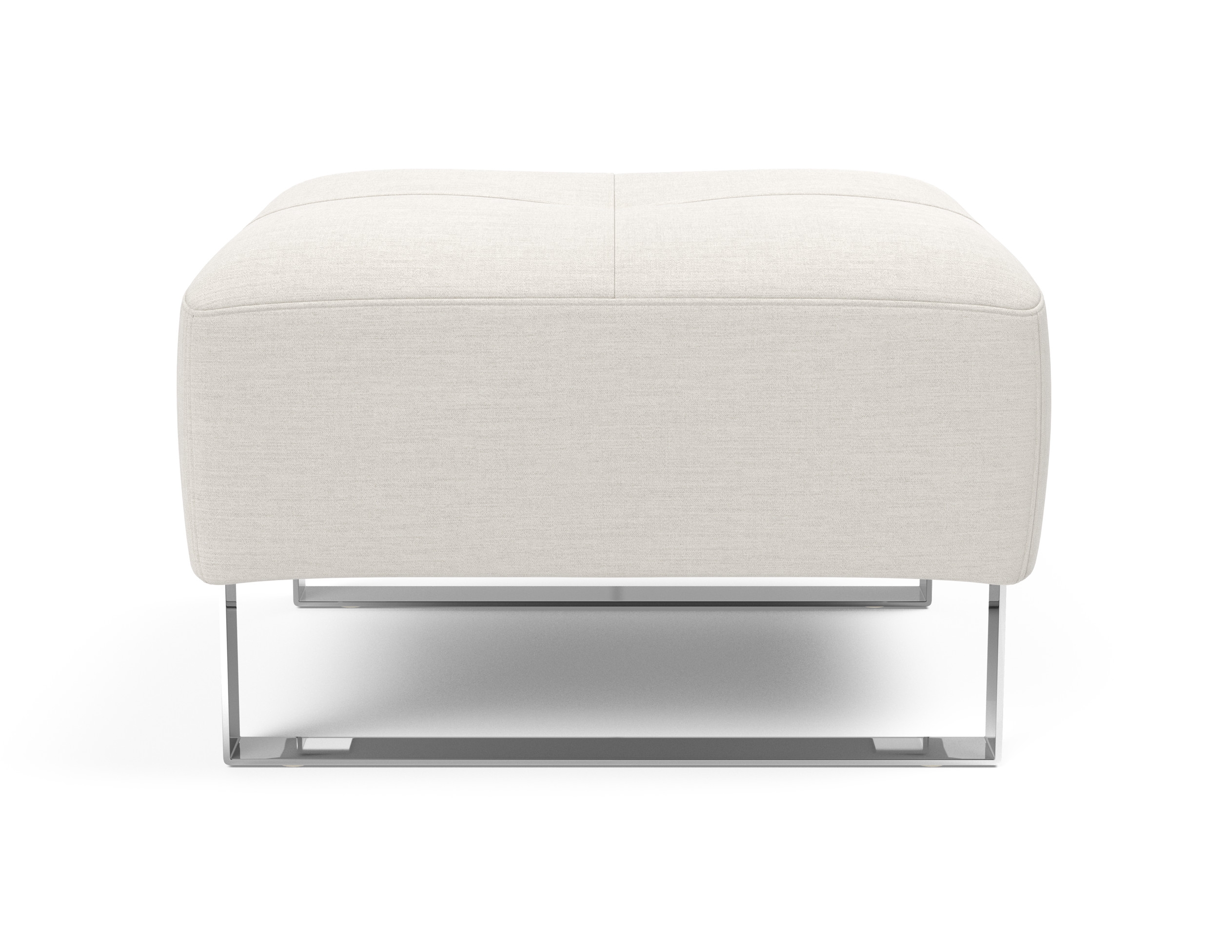 Deluxe Excess Fabric Ottoman w/Chrome Legs