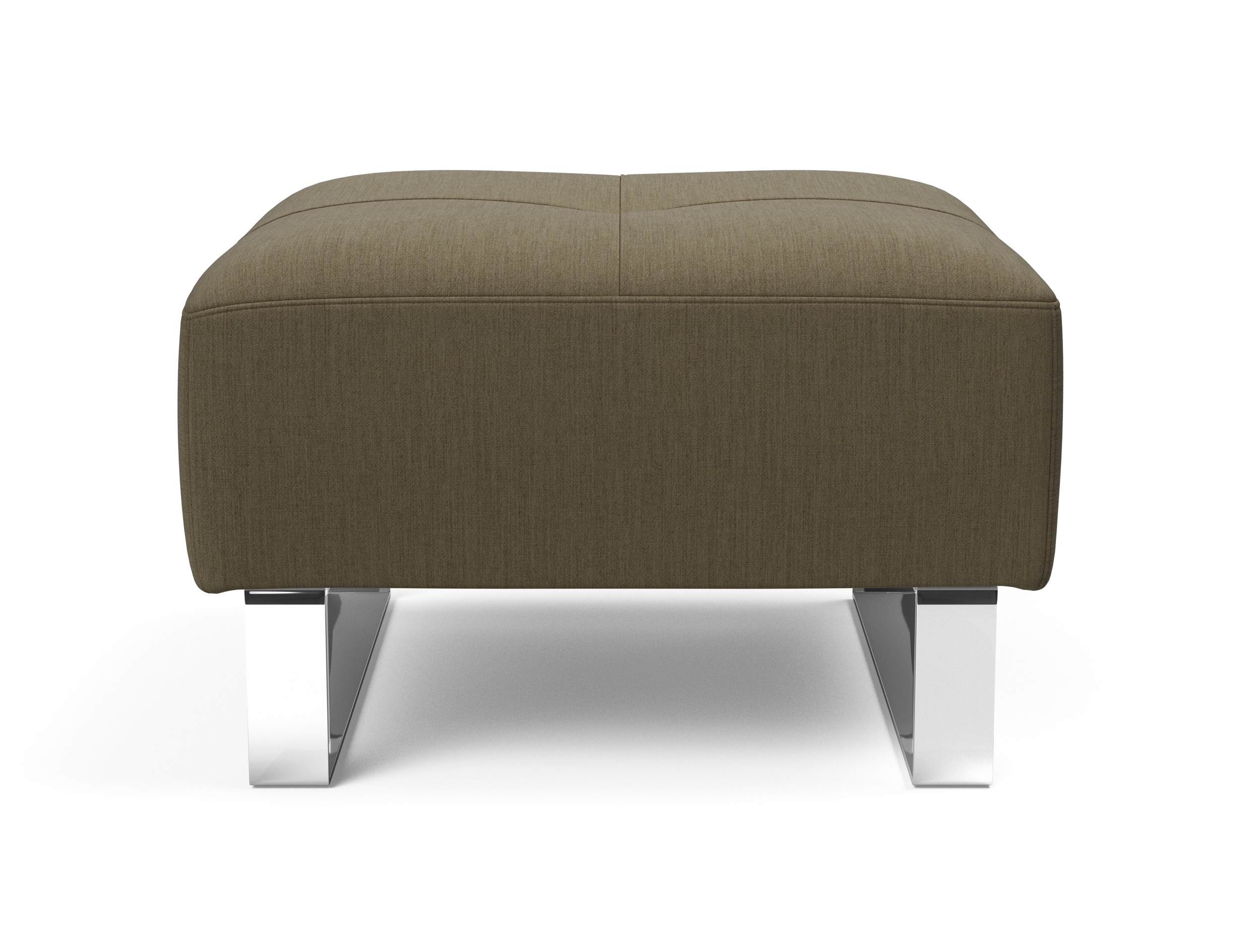 Deluxe Excess Fabric Ottoman w/Chrome Legs