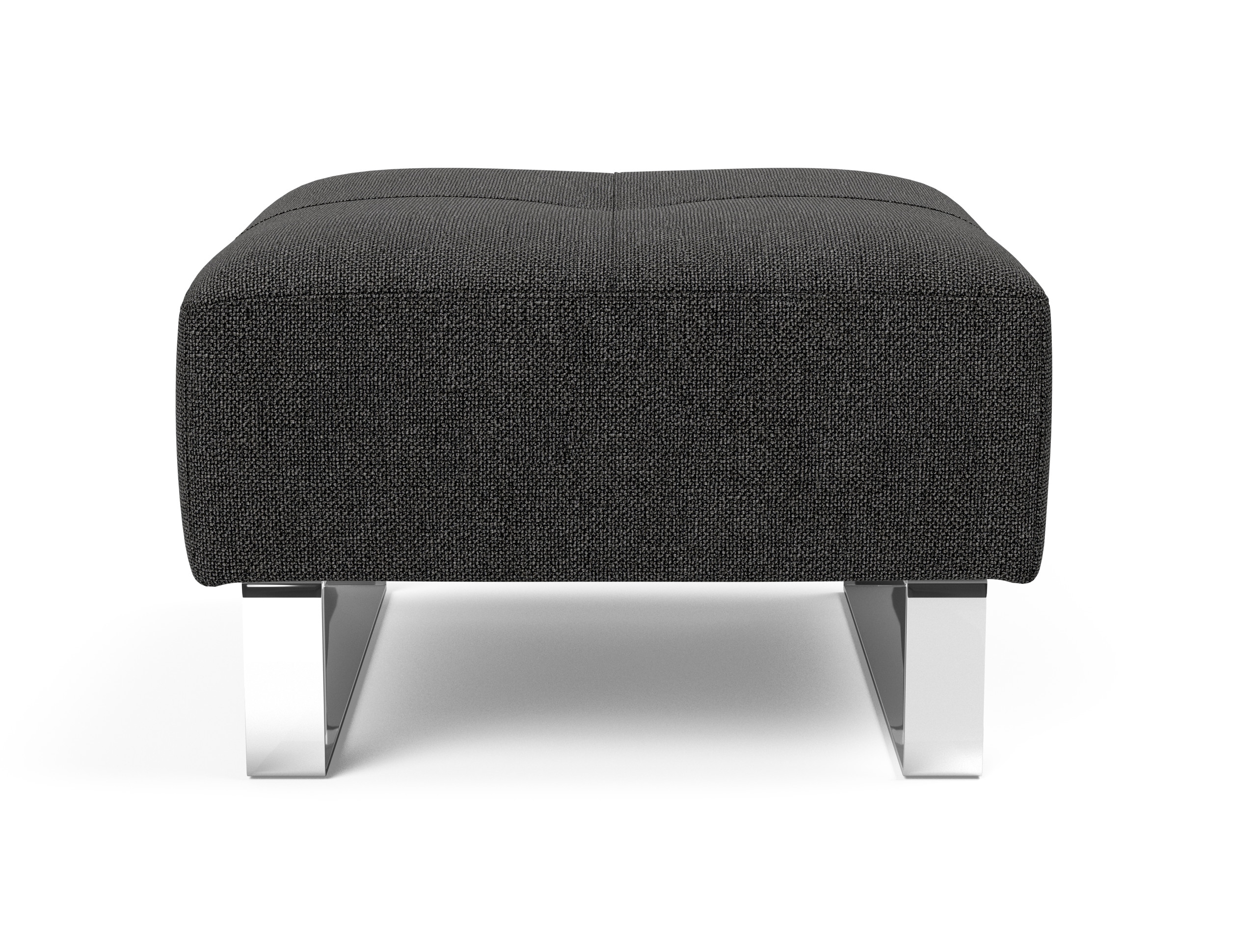 Deluxe Excess Fabric Ottoman w/Chrome Legs