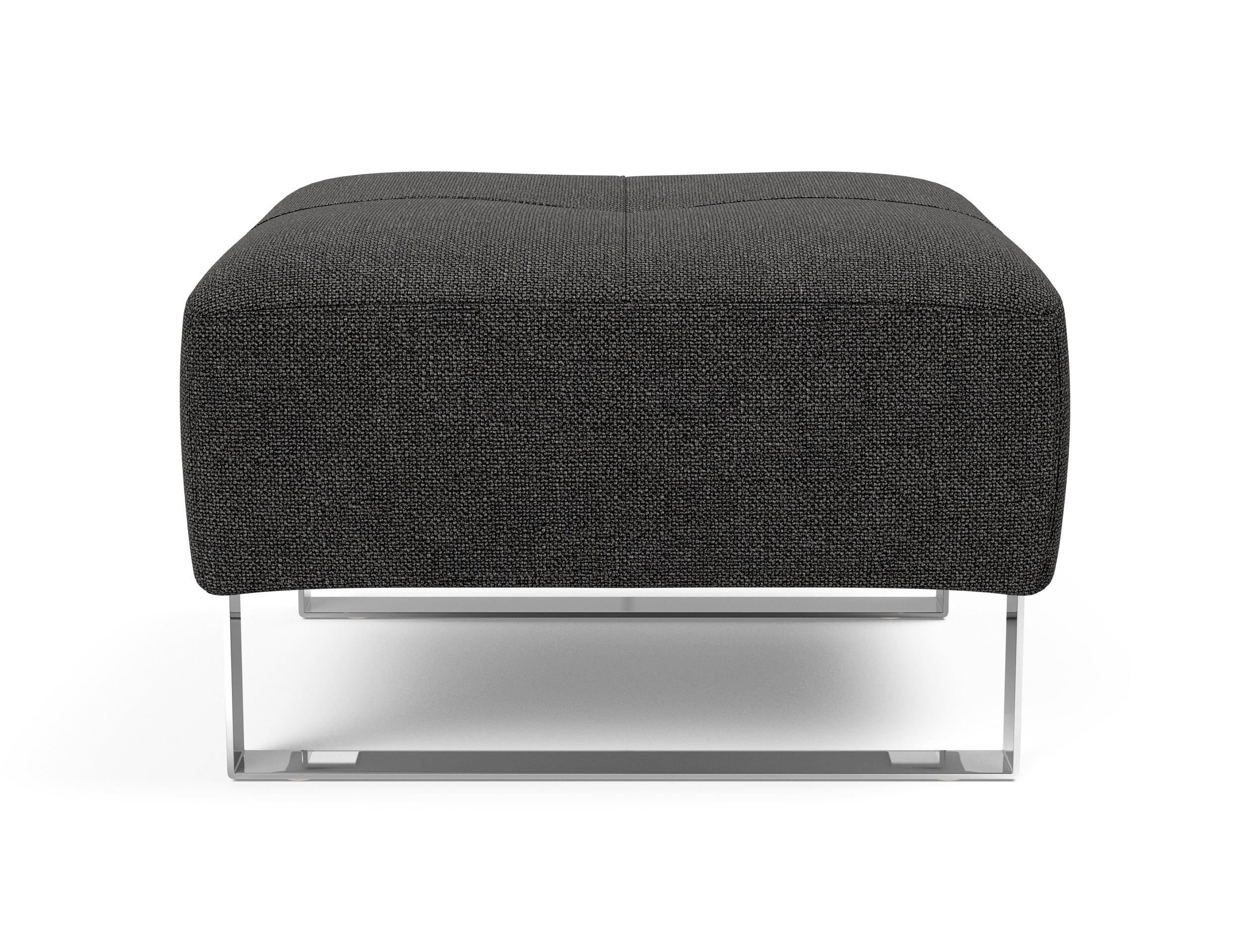 Deluxe Excess Fabric Ottoman w/Chrome Legs