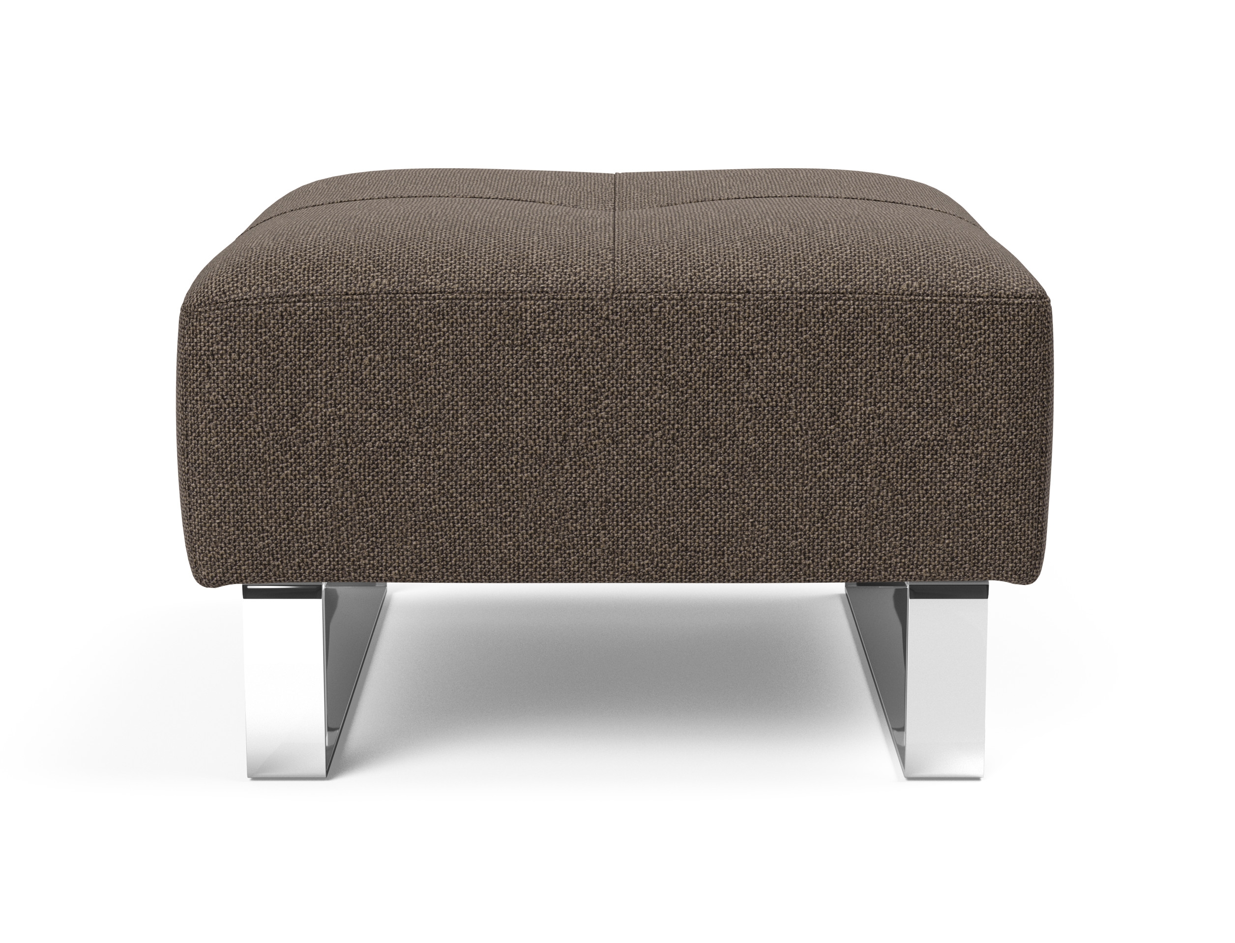 Deluxe Excess Fabric Ottoman w/Chrome Legs