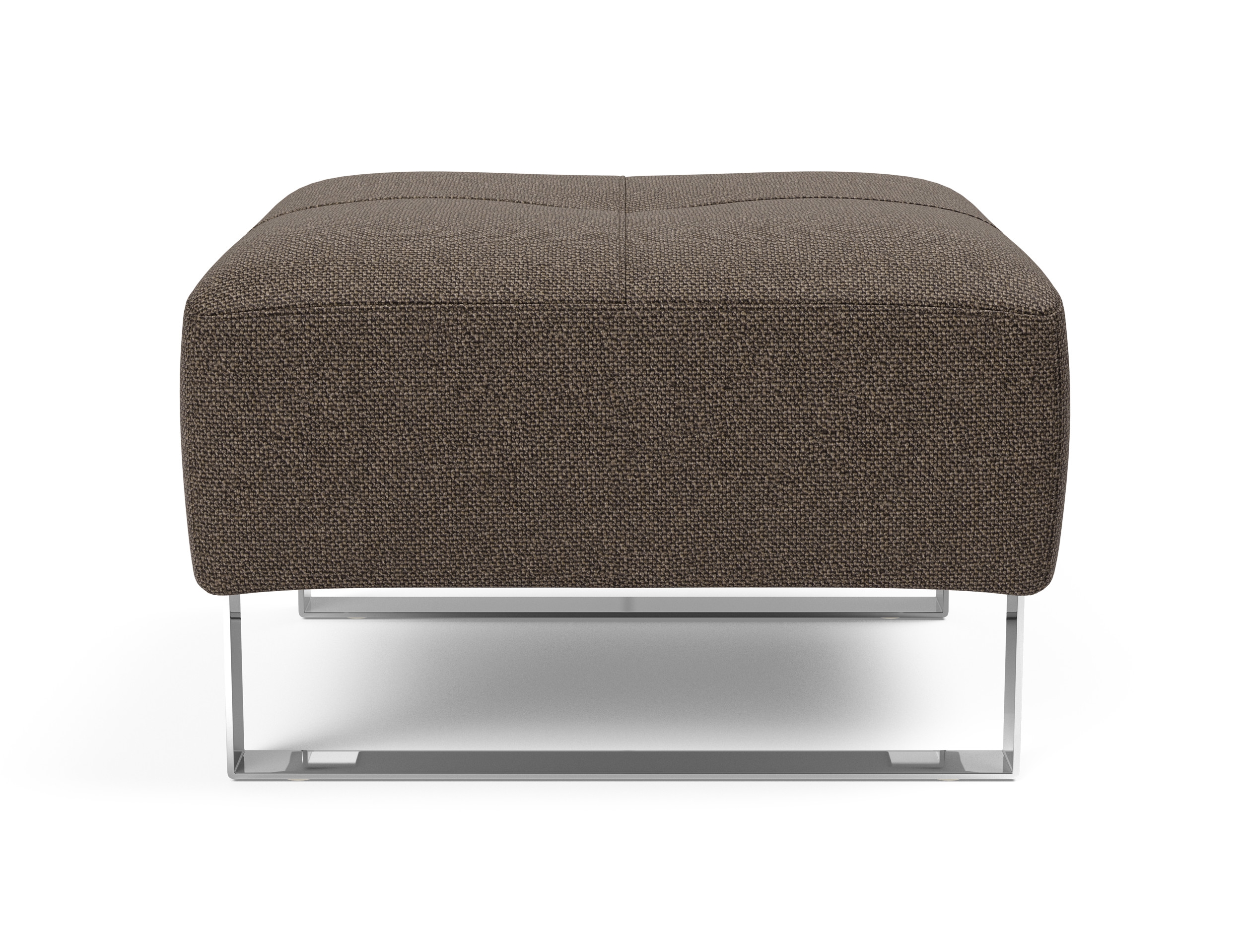 Deluxe Excess Fabric Ottoman w/Chrome Legs
