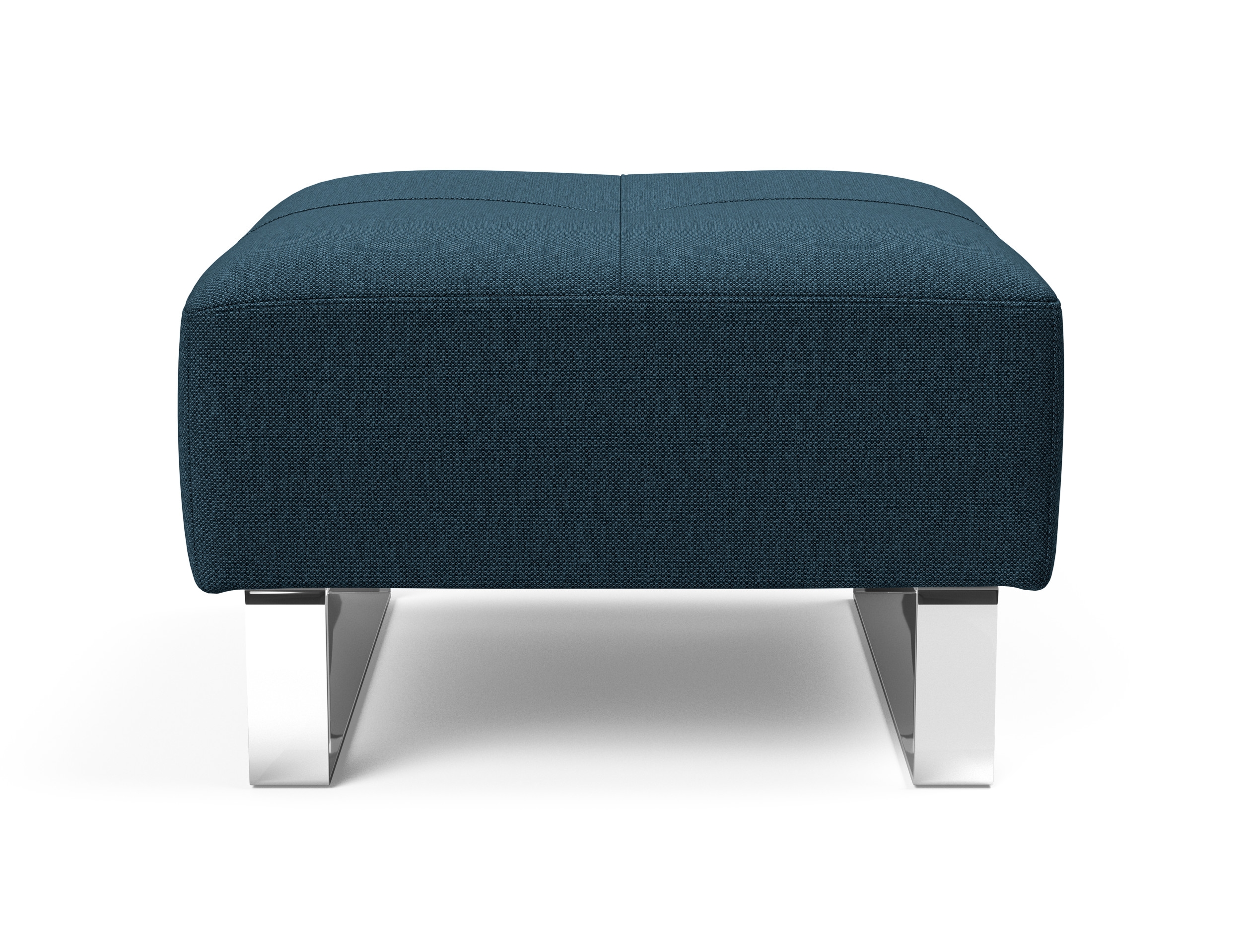 Deluxe Excess Fabric Ottoman w/Chrome Legs