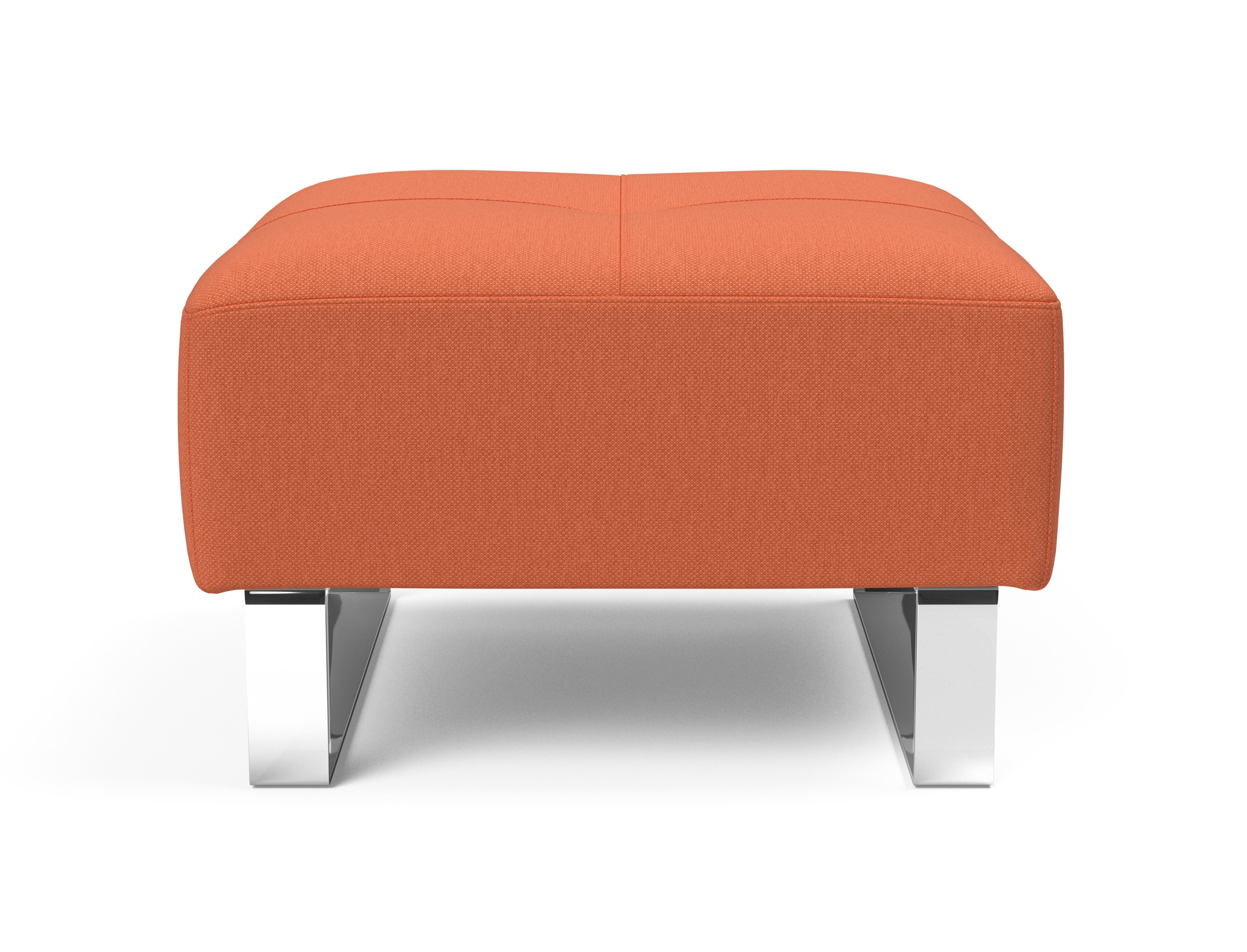 Deluxe Excess Fabric Ottoman w/Chrome Legs