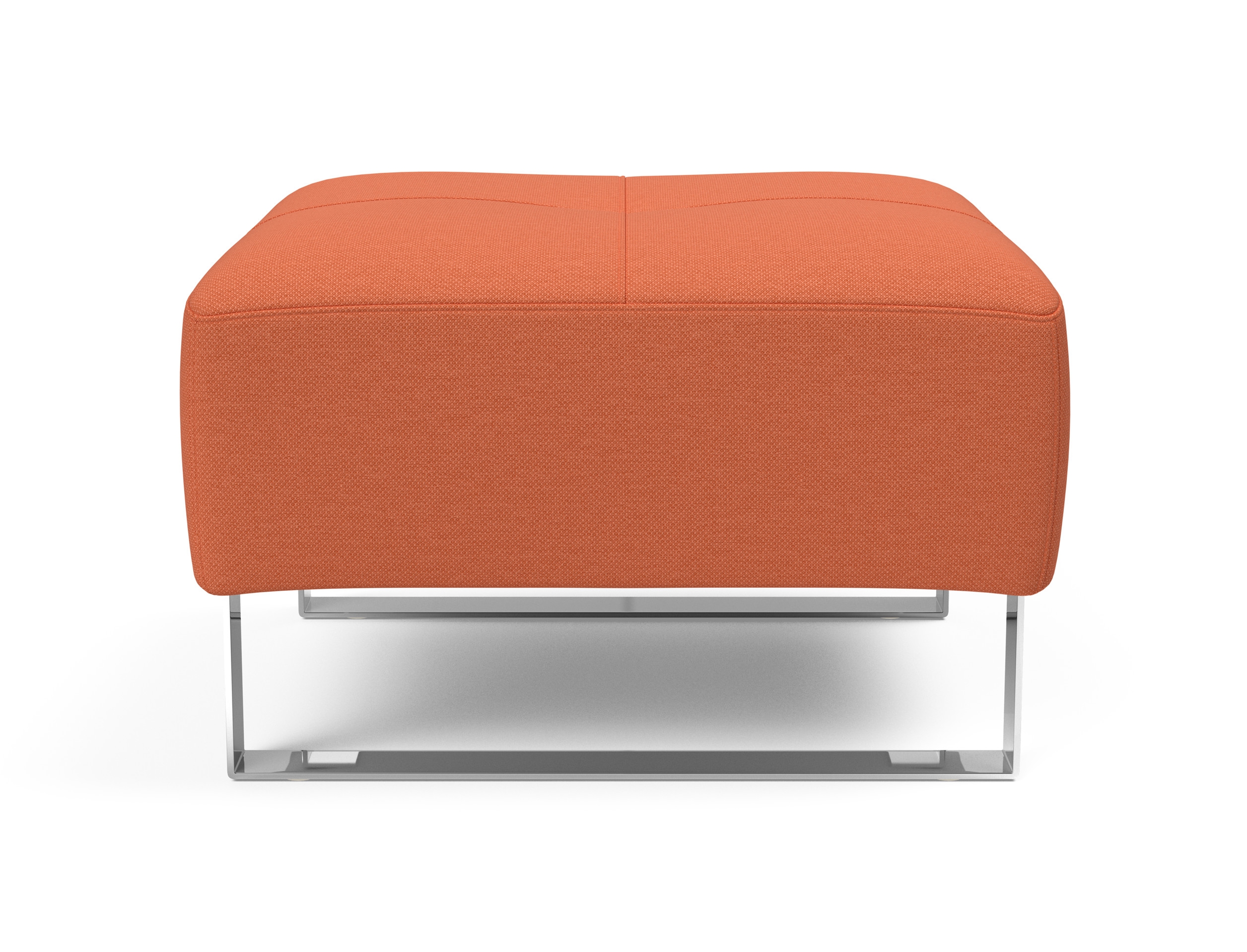 Deluxe Excess Fabric Ottoman w/Chrome Legs