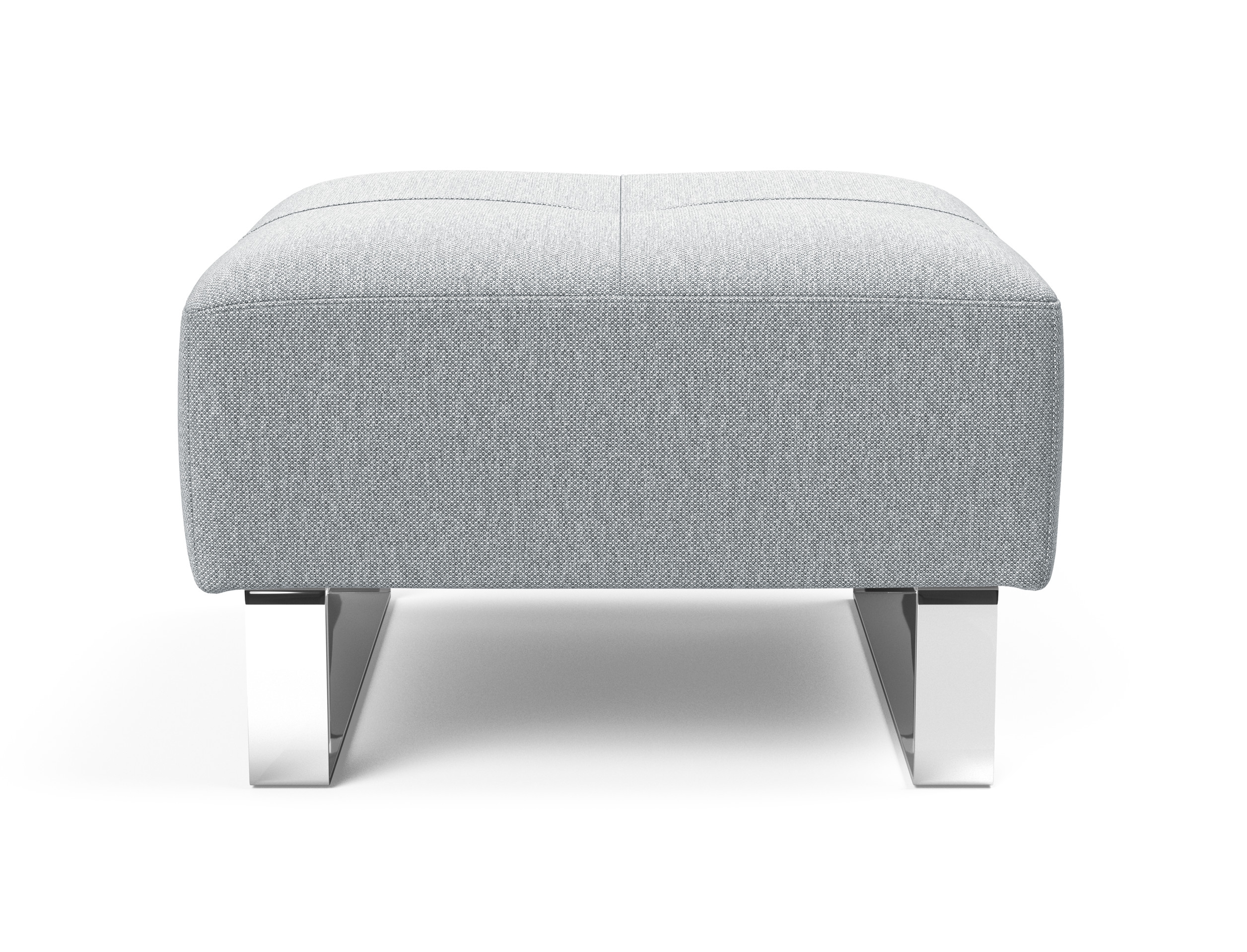 Deluxe Excess Fabric Ottoman w/Chrome Legs