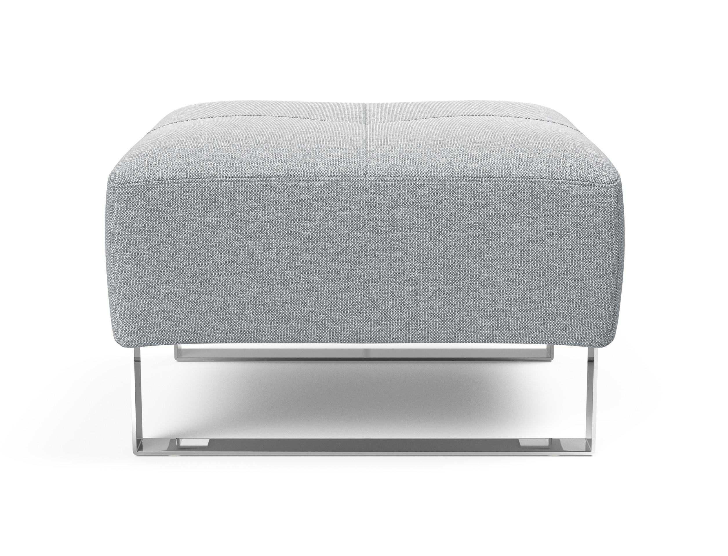 Deluxe Excess Fabric Ottoman w/Chrome Legs