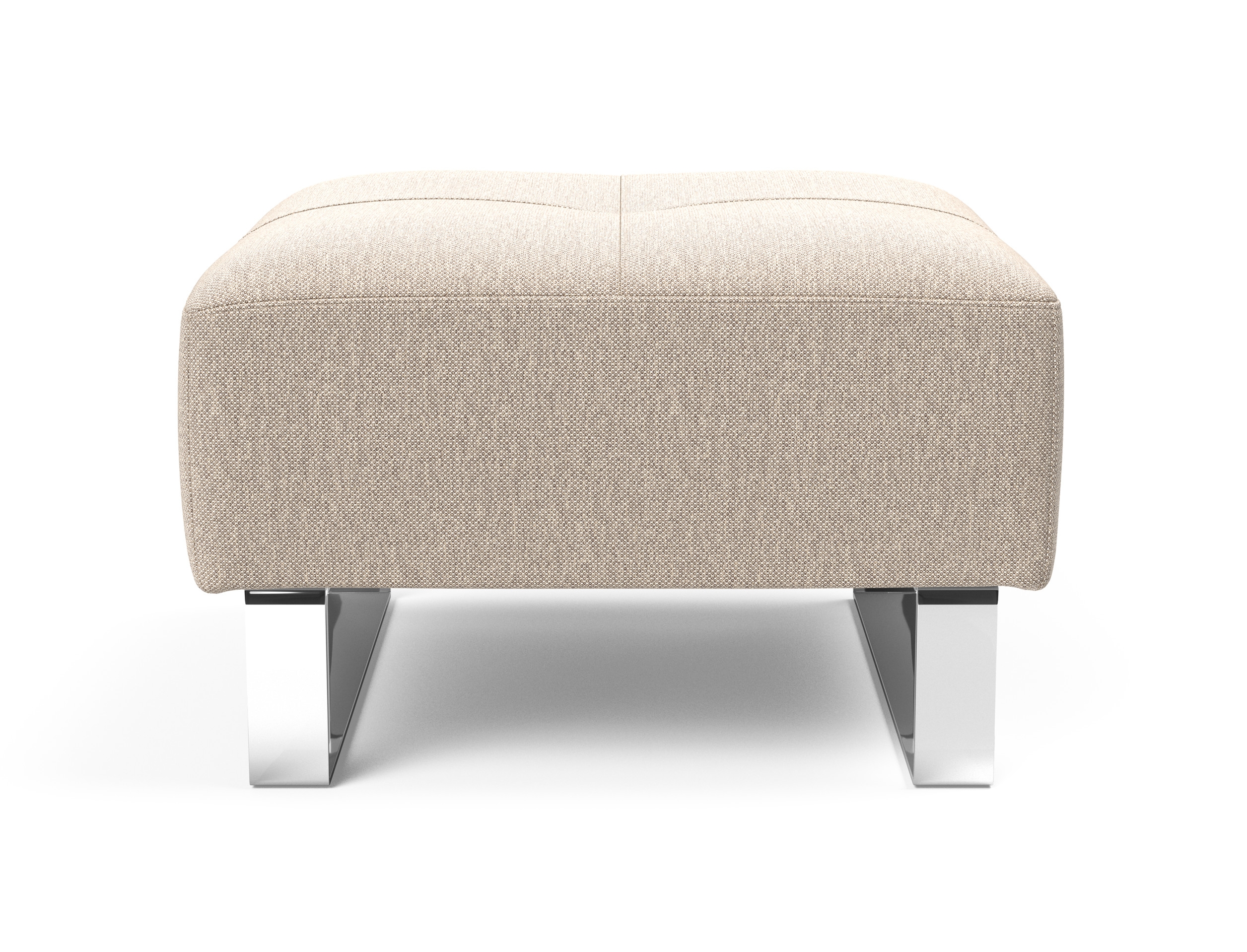 Deluxe Excess Fabric Ottoman w/Chrome Legs