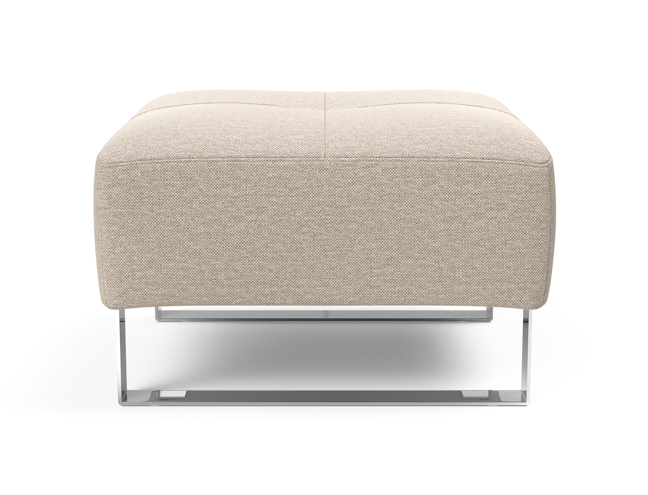 Deluxe Excess Fabric Ottoman w/Chrome Legs