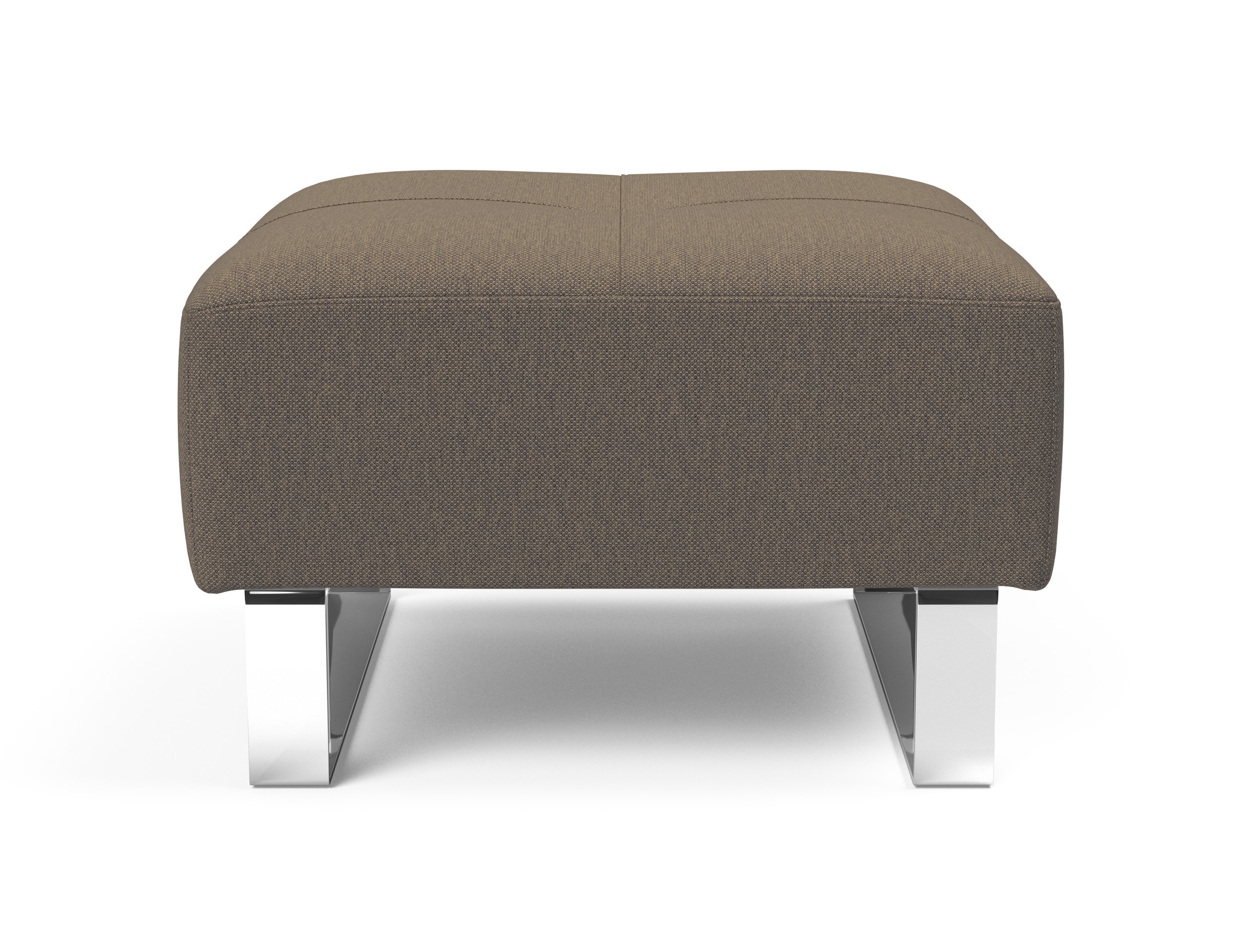 Deluxe Excess Fabric Ottoman w/Chrome Legs