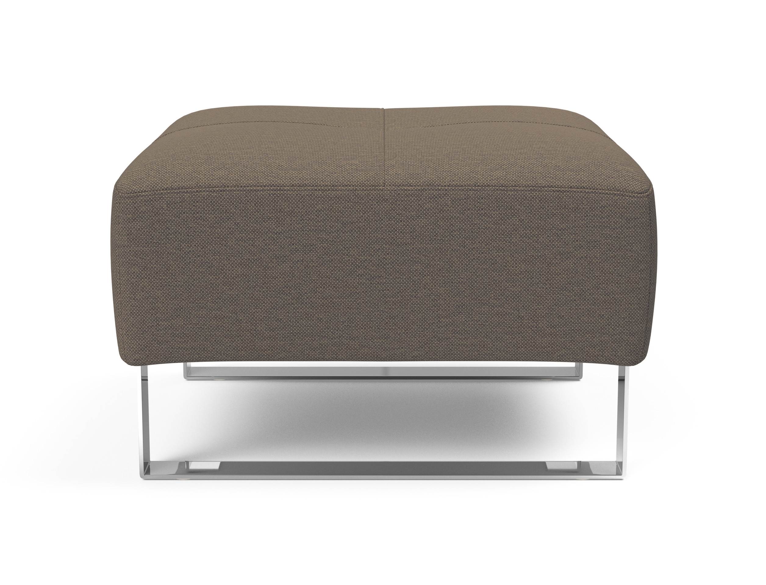 Deluxe Excess Fabric Ottoman w/Chrome Legs