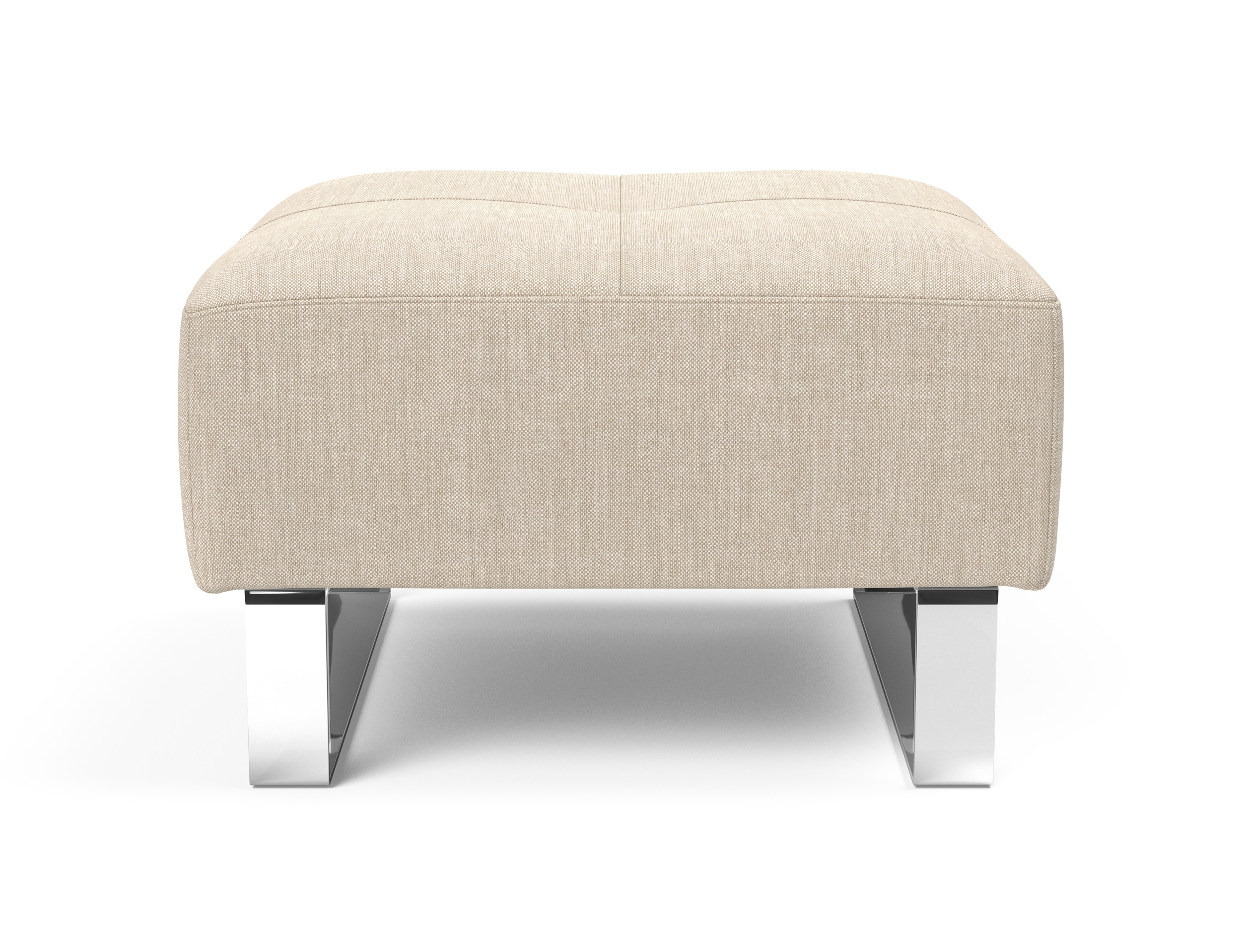 Deluxe Excess Fabric Ottoman w/Chrome Legs