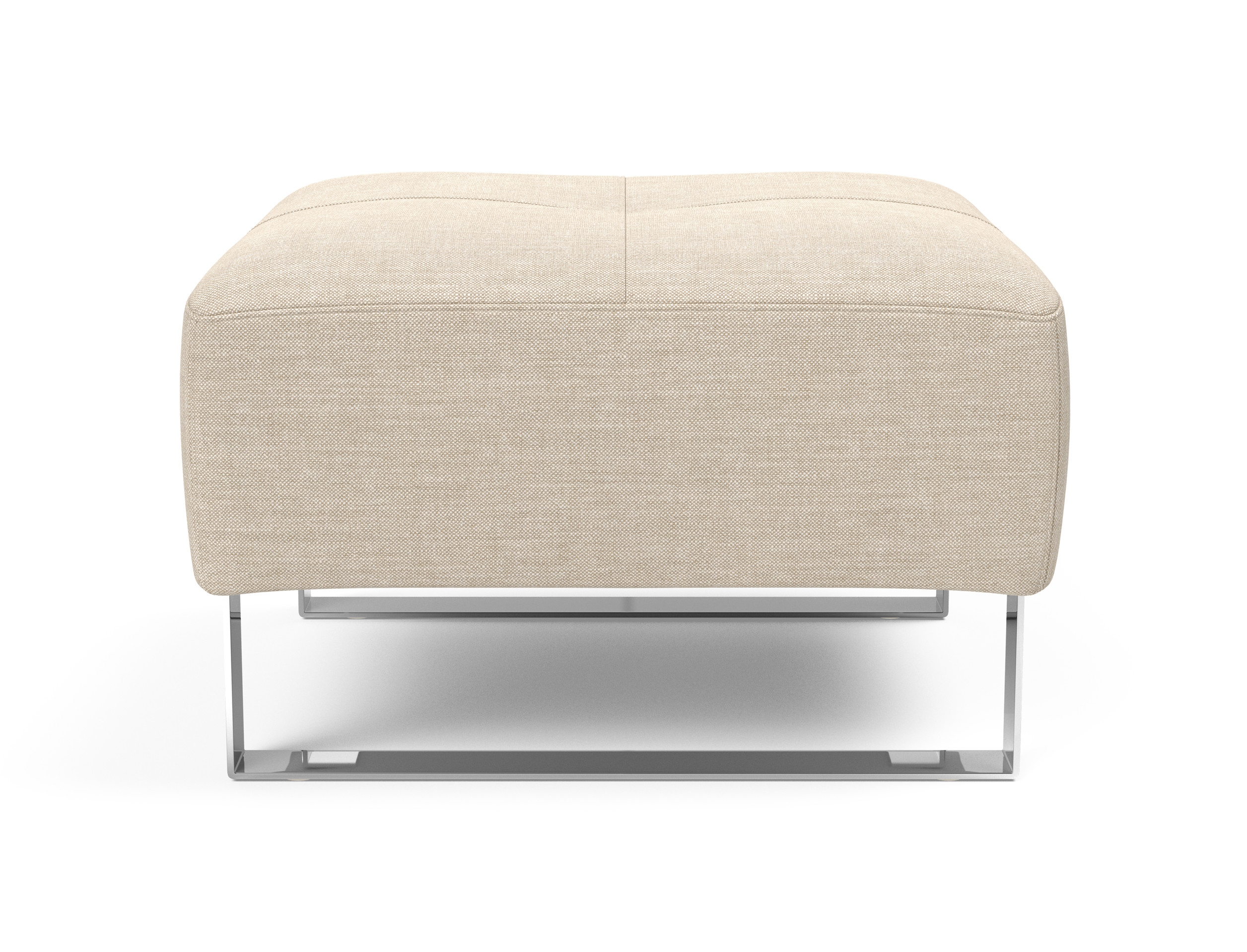 Deluxe Excess Fabric Ottoman w/Chrome Legs