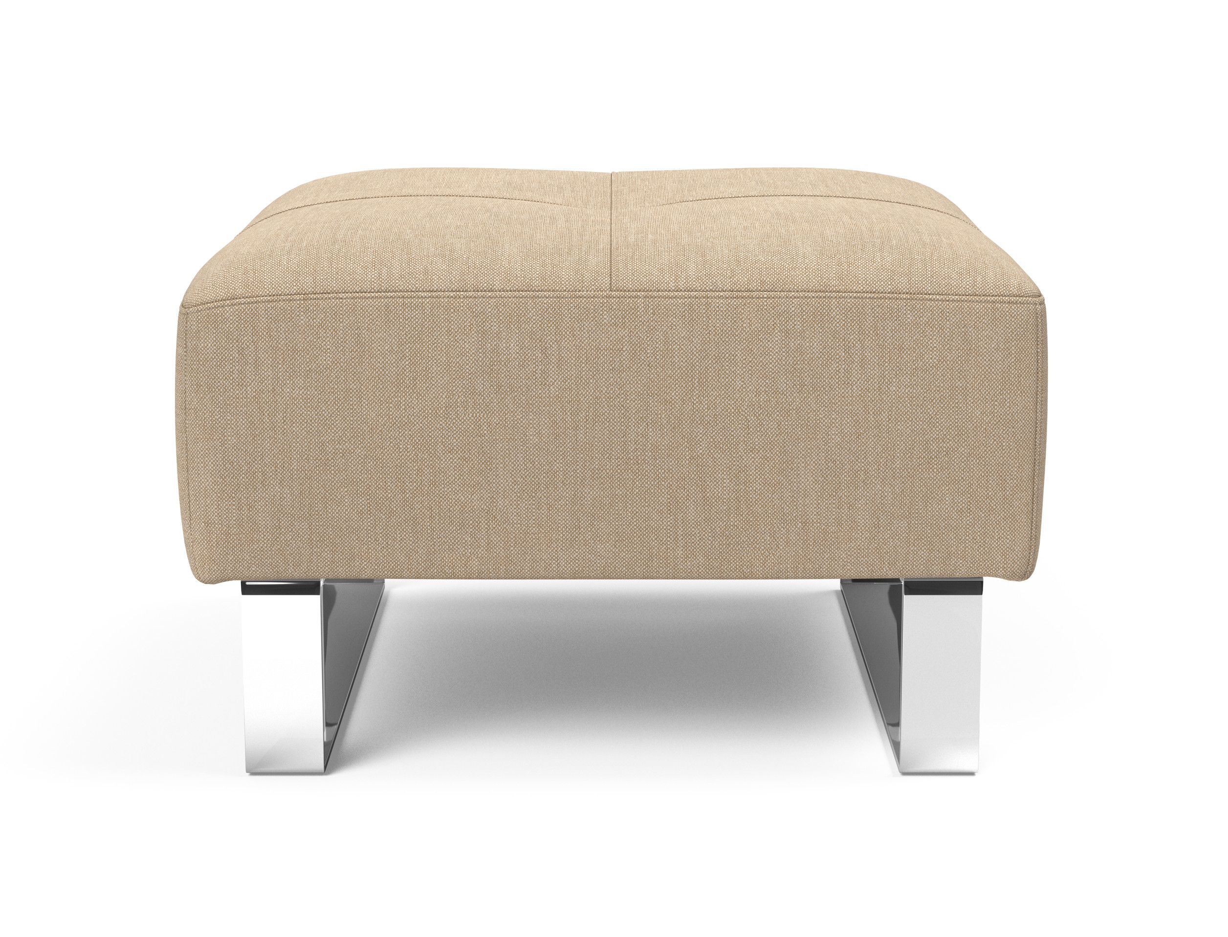 Deluxe Excess Fabric Ottoman w/Chrome Legs