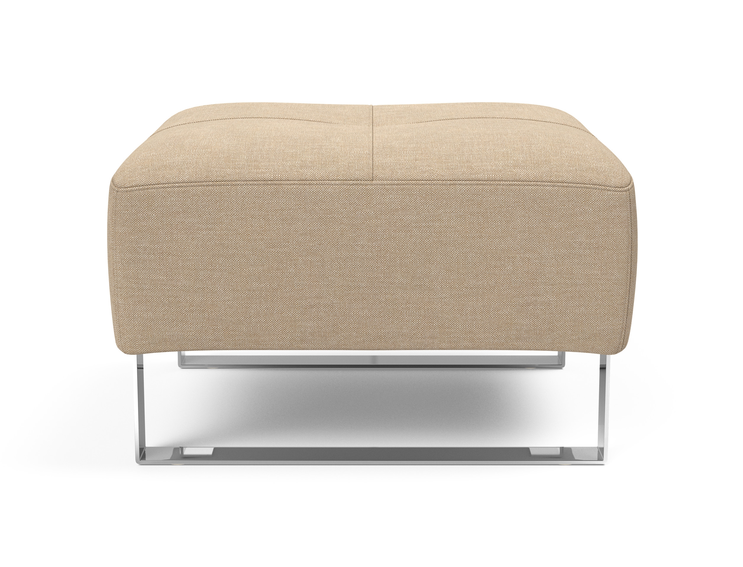 Deluxe Excess Fabric Ottoman w/Chrome Legs