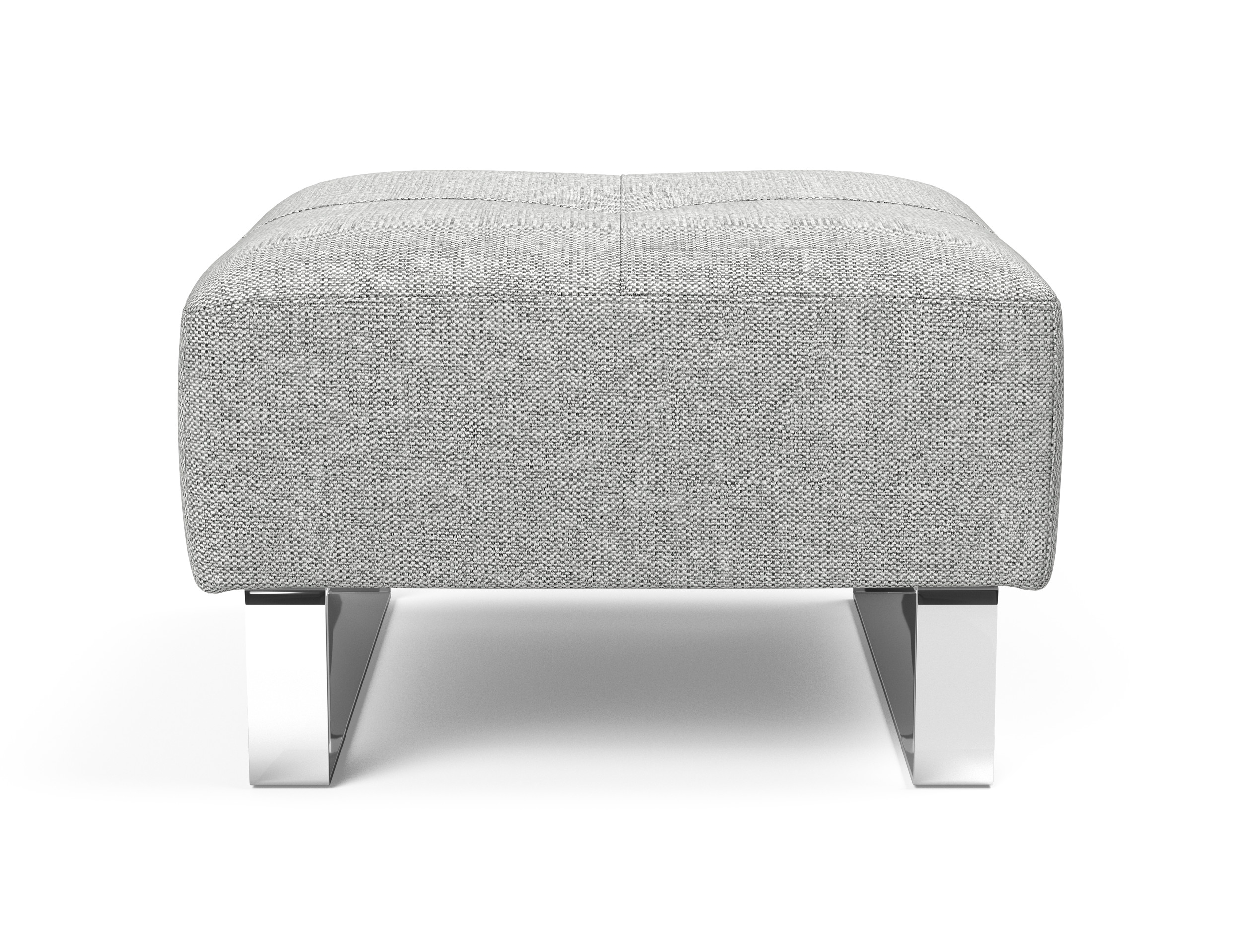 Deluxe Excess Fabric Ottoman w/Chrome Legs