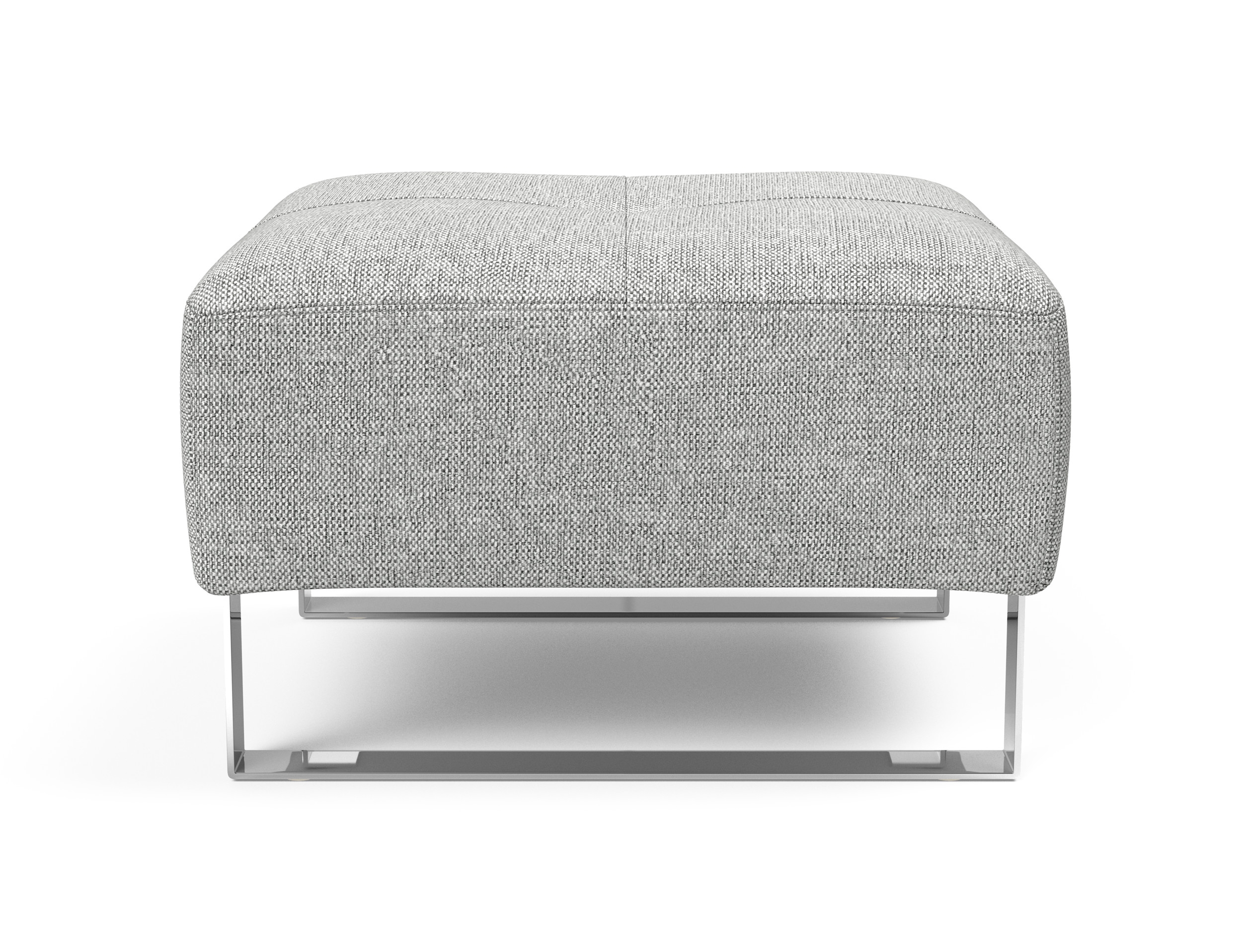 Deluxe Excess Fabric Ottoman w/Chrome Legs