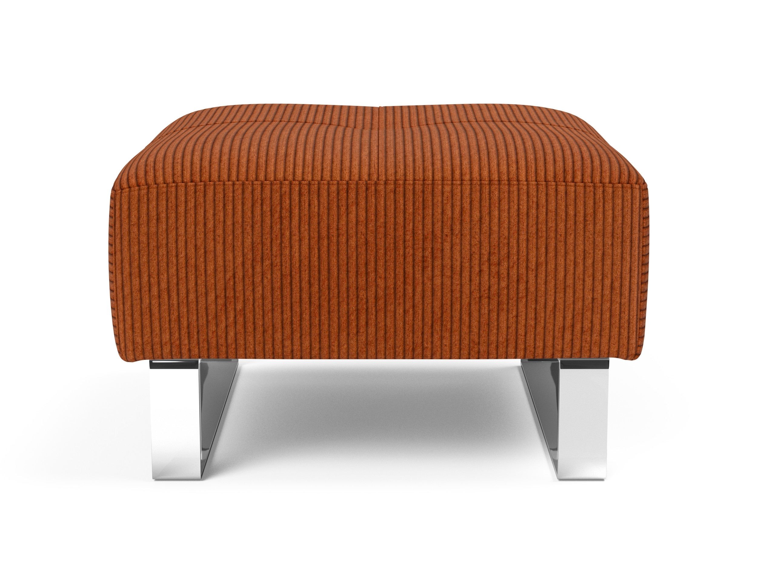 Deluxe Excess Fabric Ottoman w/Chrome Legs