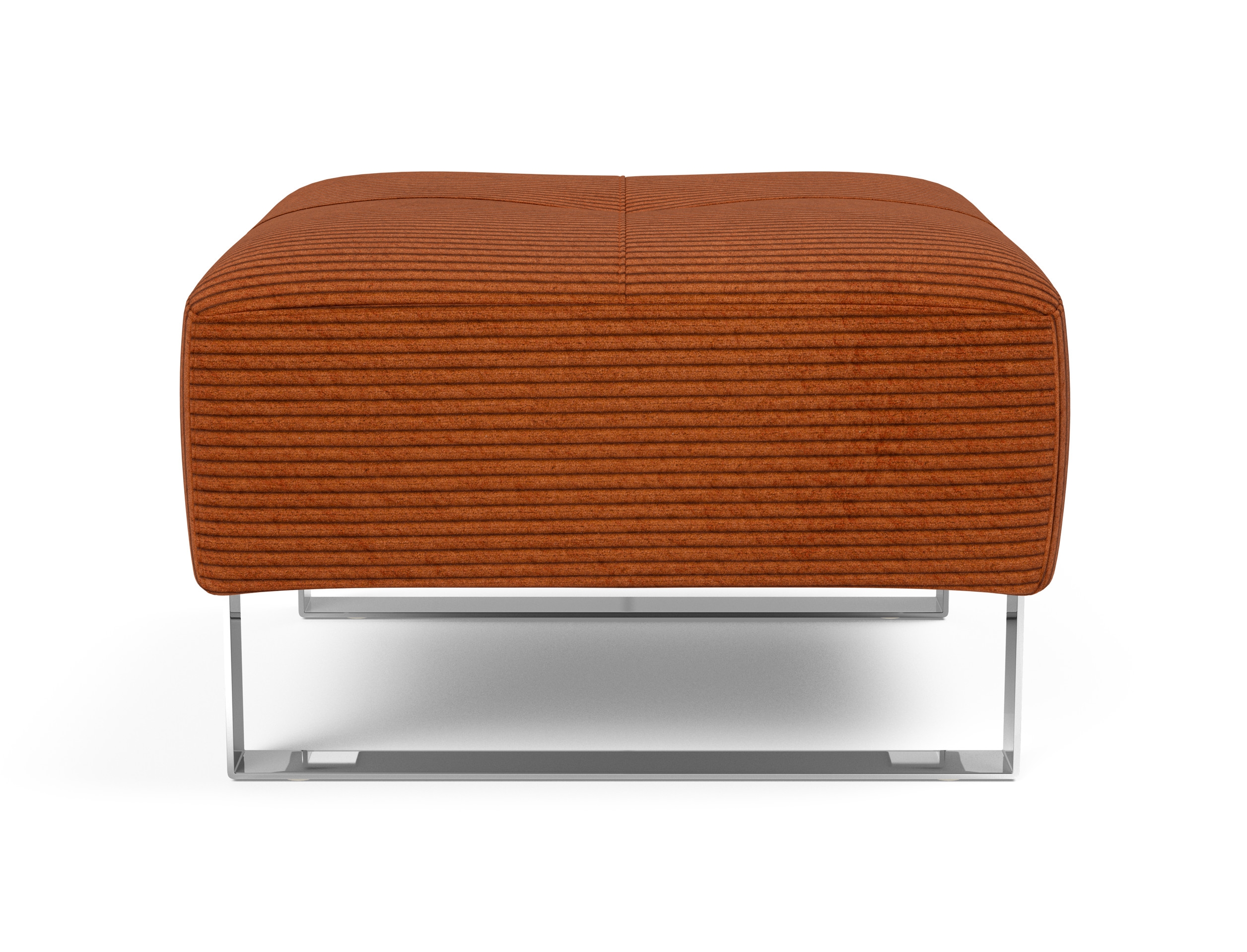 Deluxe Excess Fabric Ottoman w/Chrome Legs